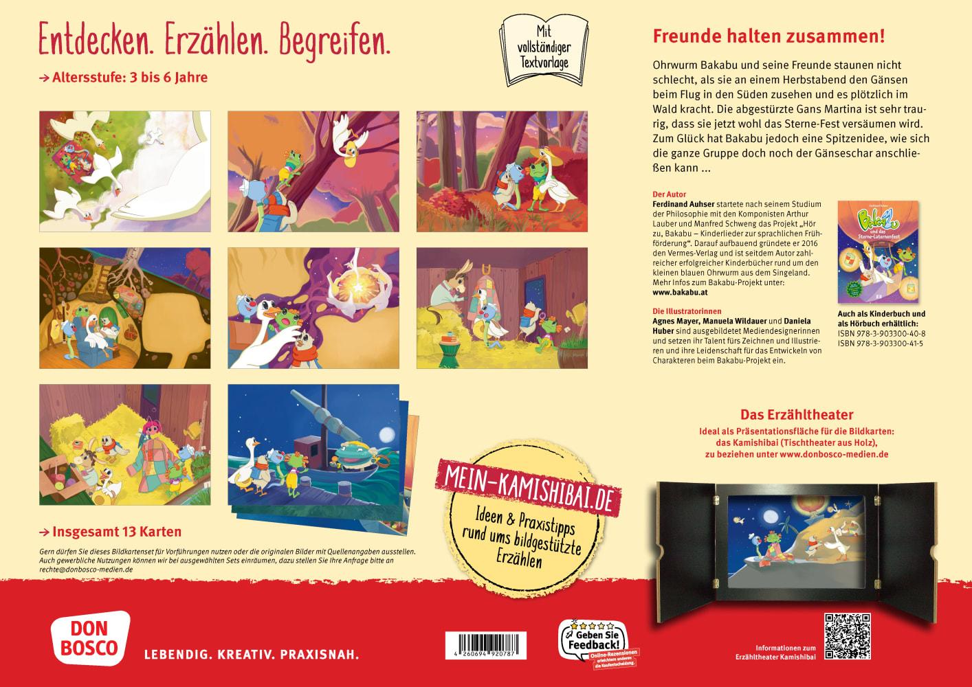 Beispielinhalt (Bild) Bakabu und das Sterne-Laternenfest. Kamishibai Bildkartenset