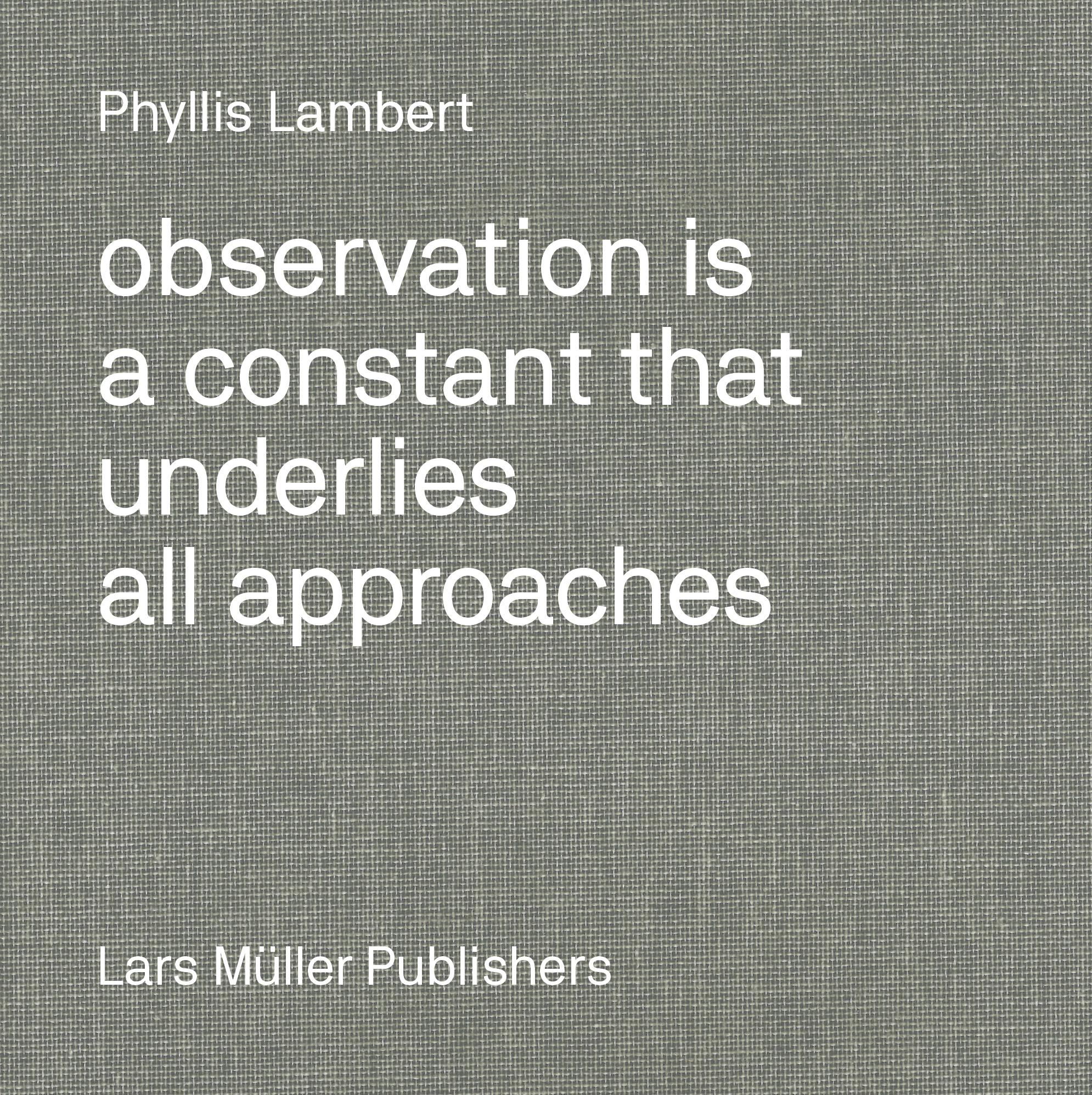 Vorderes Coverbild Observation Is a Constant That Underlies All Approaches