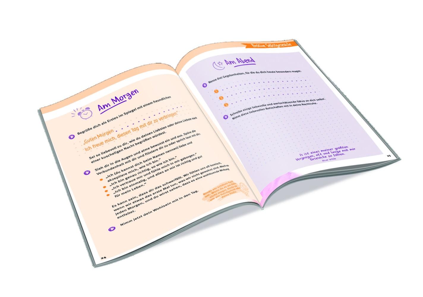 Beispielinhalt (Bild) Mein Selbstcoaching-Journal: Impulse für innere Klarheit, Zufriedenheit, Lebensfreude