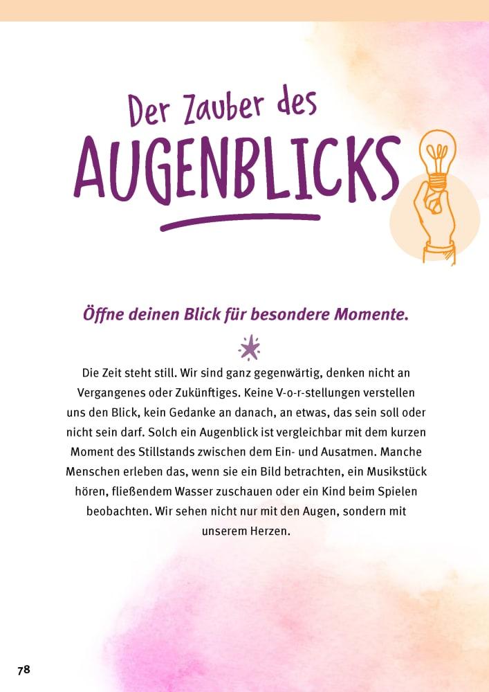 Beispielinhalt (Bild) Mein Selbstcoaching-Journal: Impulse für innere Klarheit, Zufriedenheit, Lebensfreude