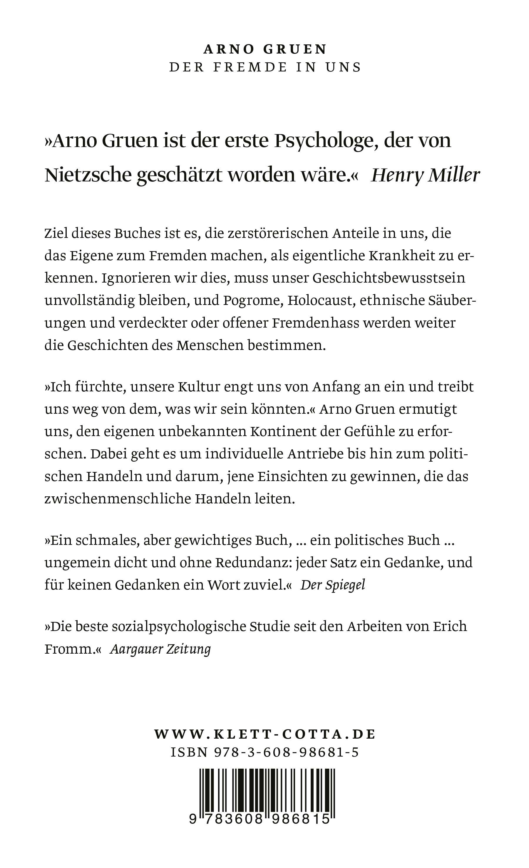 Rückseitencover Der Fremde in uns