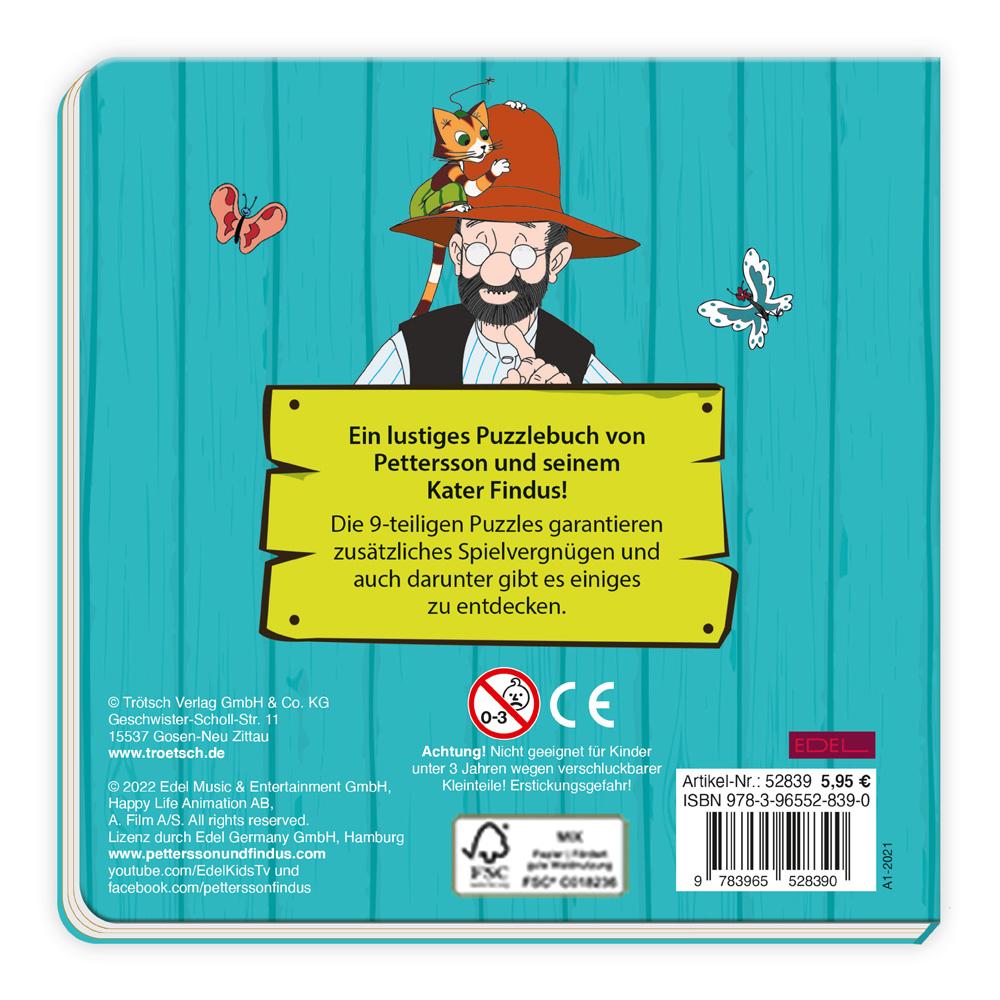Rückseitencover Trötsch Pettersson und Findus Pappenbuch Puzzlebuch