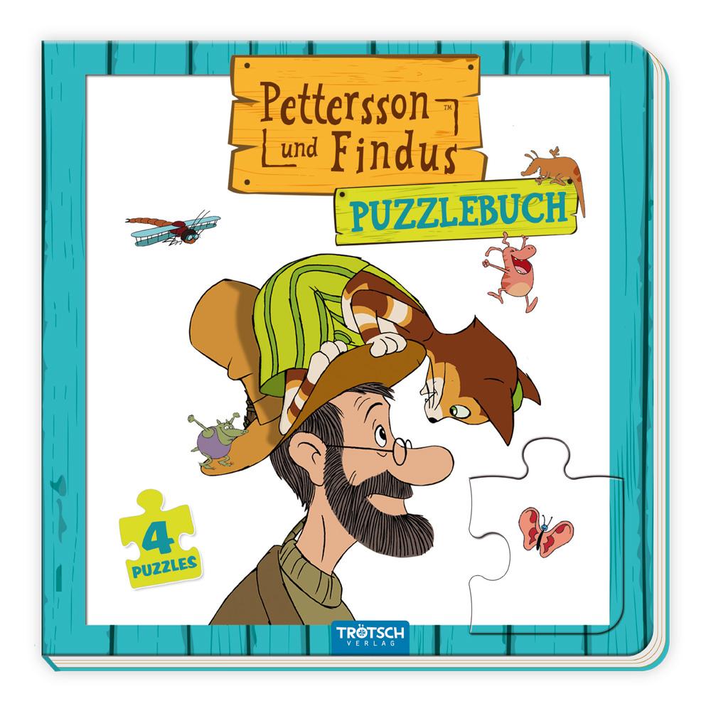 Vorderes Coverbild Trötsch Pettersson und Findus Pappenbuch Puzzlebuch
