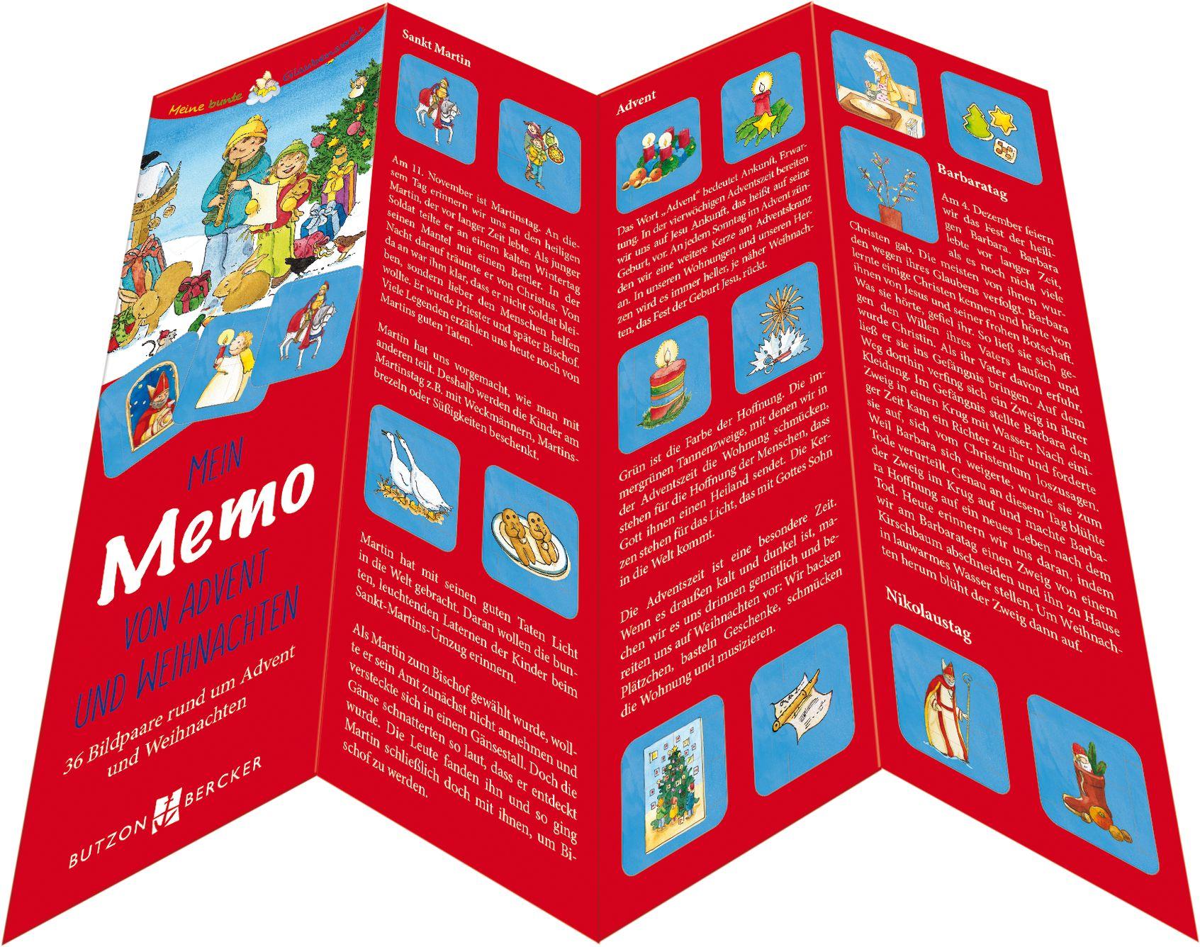 Beispielinhalt (Bild) Mein Memo von Advent und Weihnachten