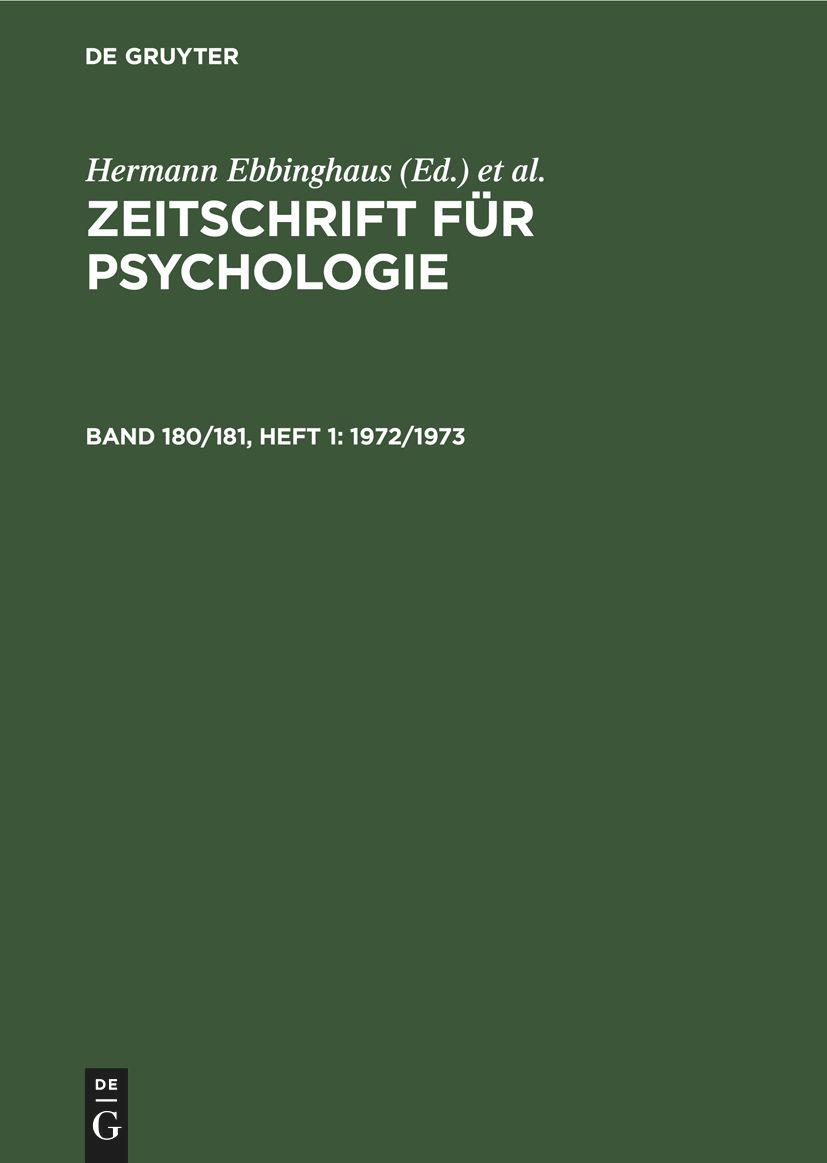 Vorderes Coverbild 1972/1973