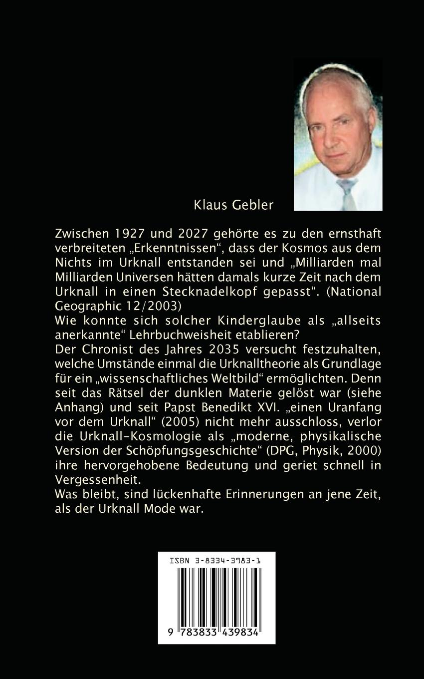 Rückseitencover Als der Urknall Mode war