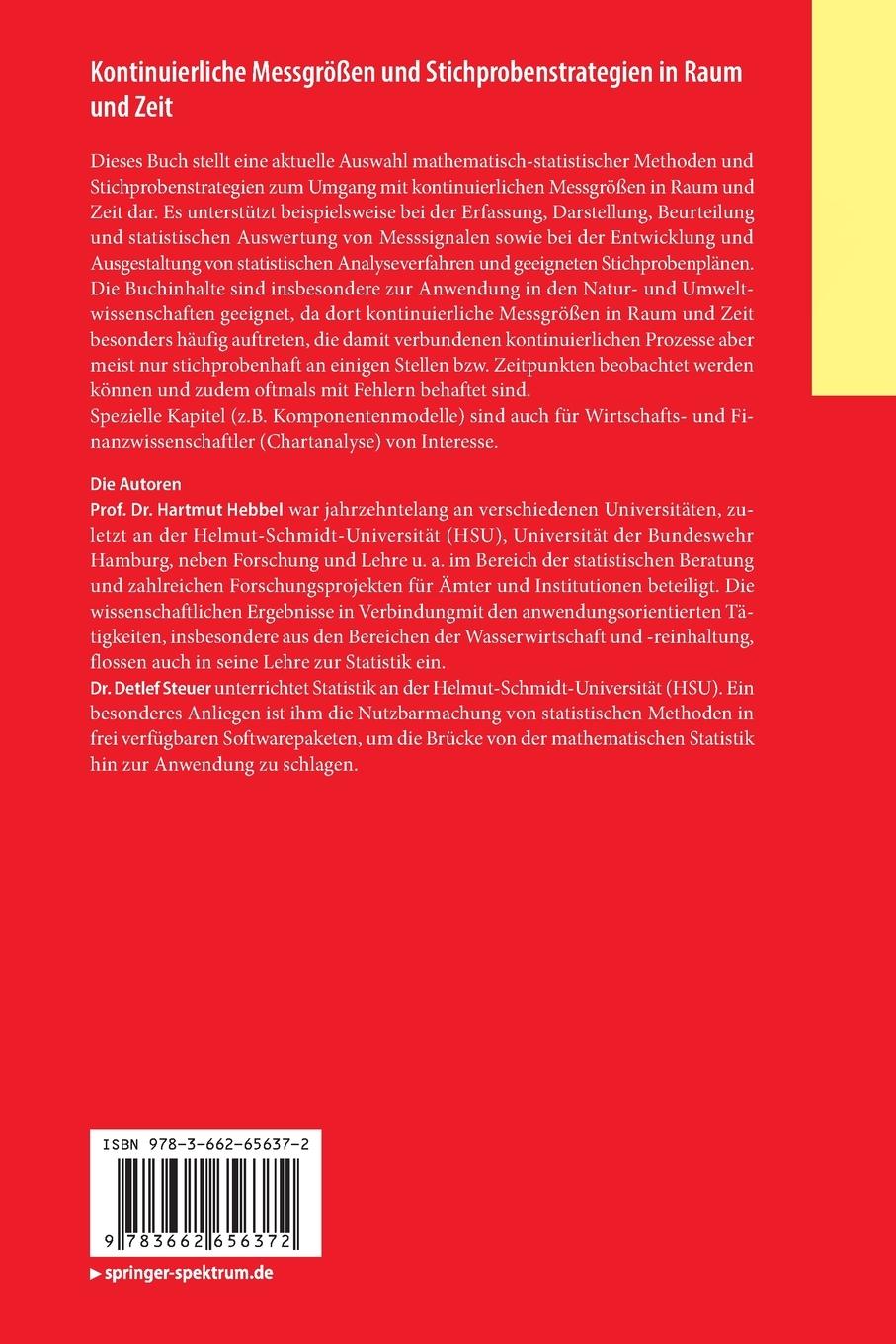 Rückseitencover Kontinuierliche Messgrößen und Stichprobenstrategien in Raum und Zeit