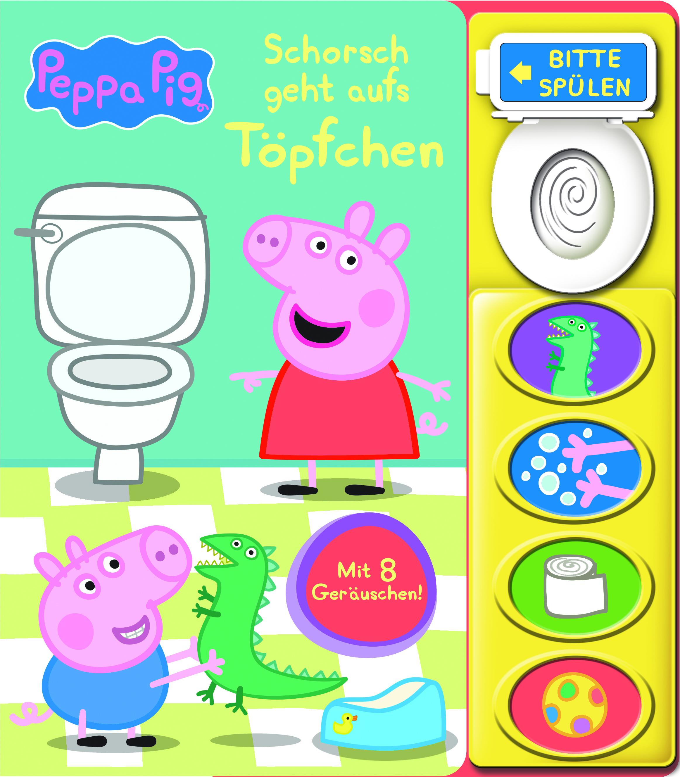 Vorderes Coverbild Peppa Pig - Schorsch geht aufs Töpfchen - Mein Klo-Soundbuch - Pappbilderbuch mit Klospülung und 8 Geräuschen - Peppa Wutz