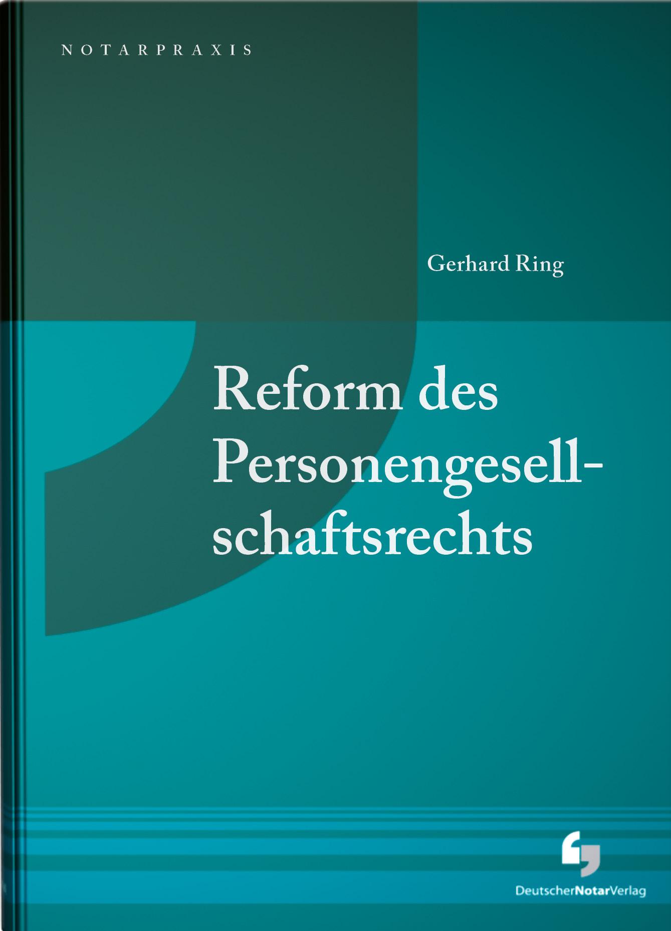 Vorderes Coverbild Reform des Personengesellschaftsrechts