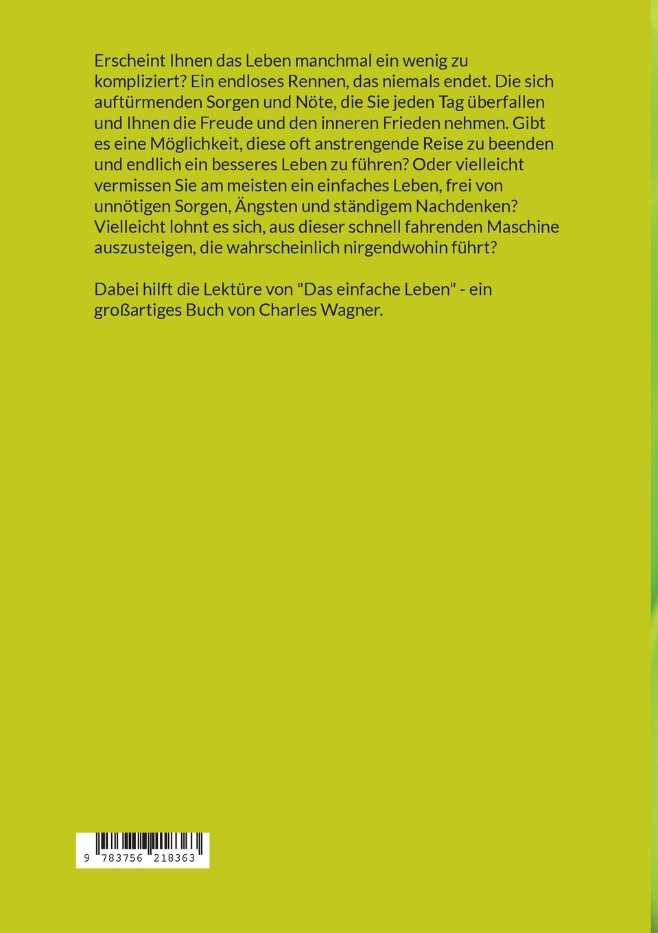 Rückseitencover Das einfache Leben