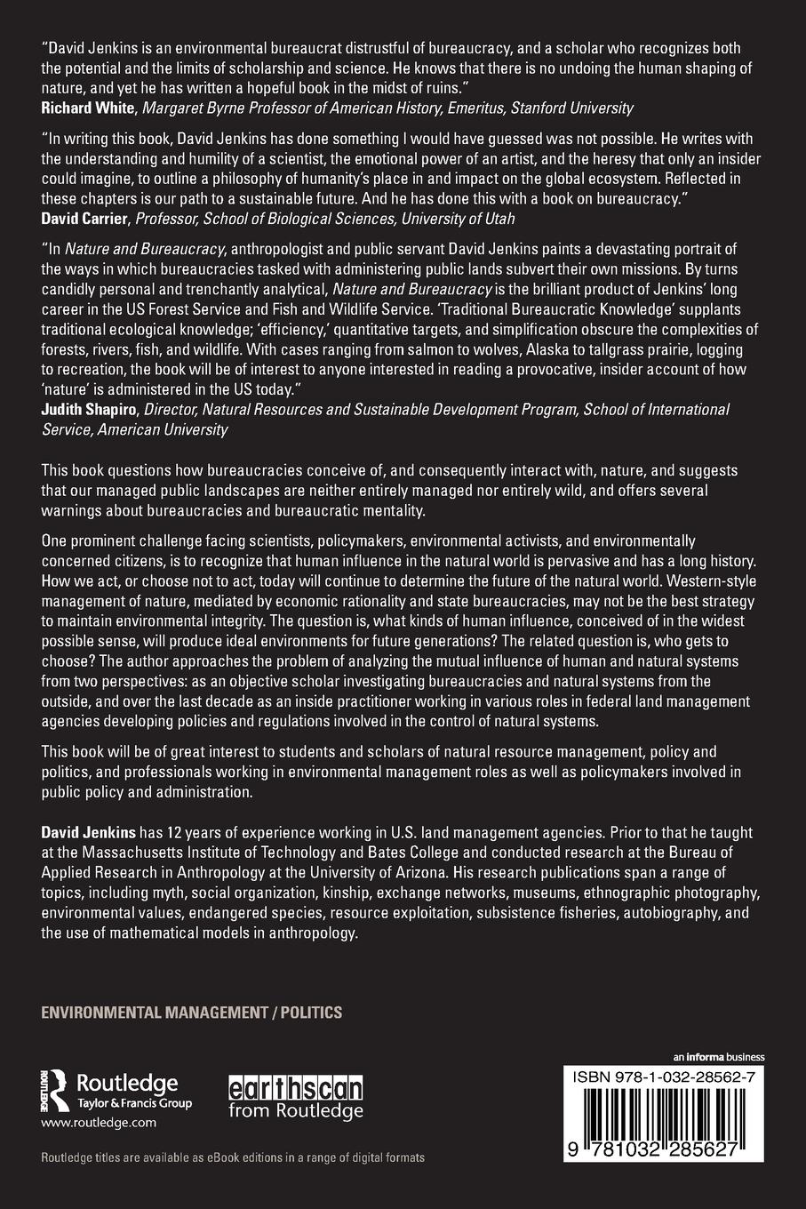 Rückseitencover Nature and Bureaucracy