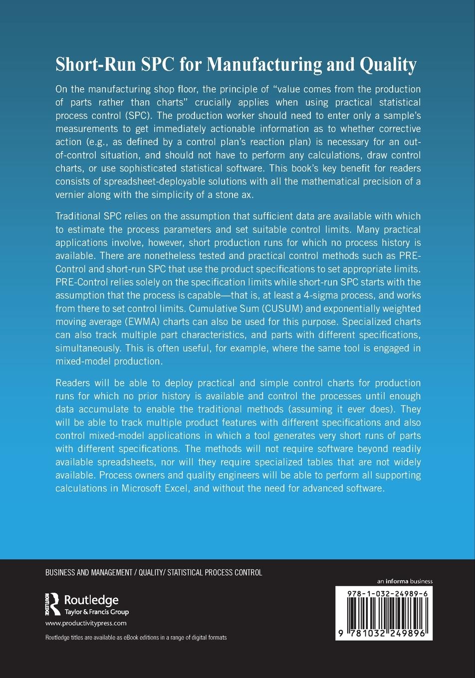 Rückseitencover Short-Run SPC for Manufacturing and Quality Professionals