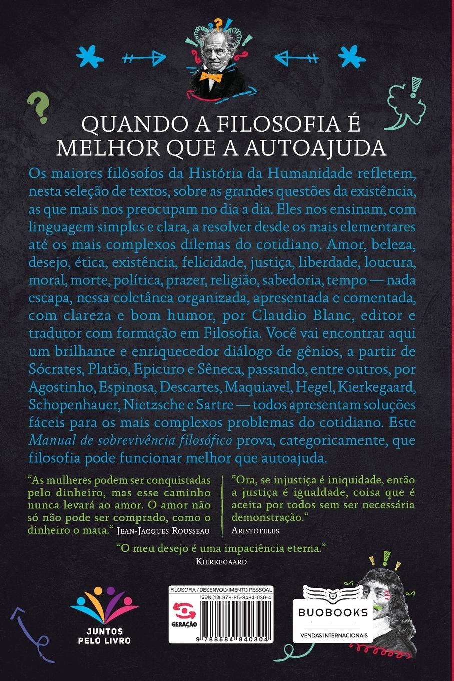 Rückseitencover MANUAL DE SOBREVIVÊNCIA FILOSÓFICO