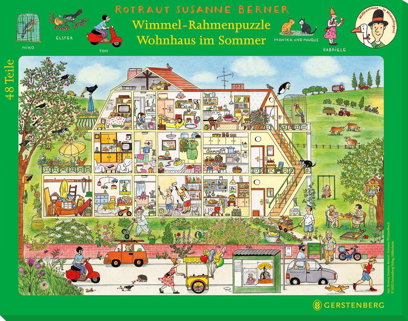 Vorderes Coverbild Wimmel-Rahmenpuzzle Sommer Motiv Wohnhaus