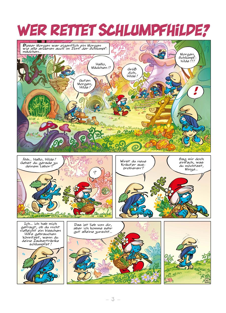 Beispielinhalt (Bild) Die Schlümpfe und das verlorene Dorf. Band 5