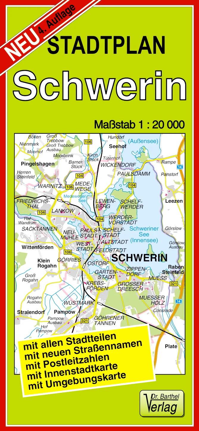 Vorderes Coverbild Stadtplan Schwerin 1 : 20 000