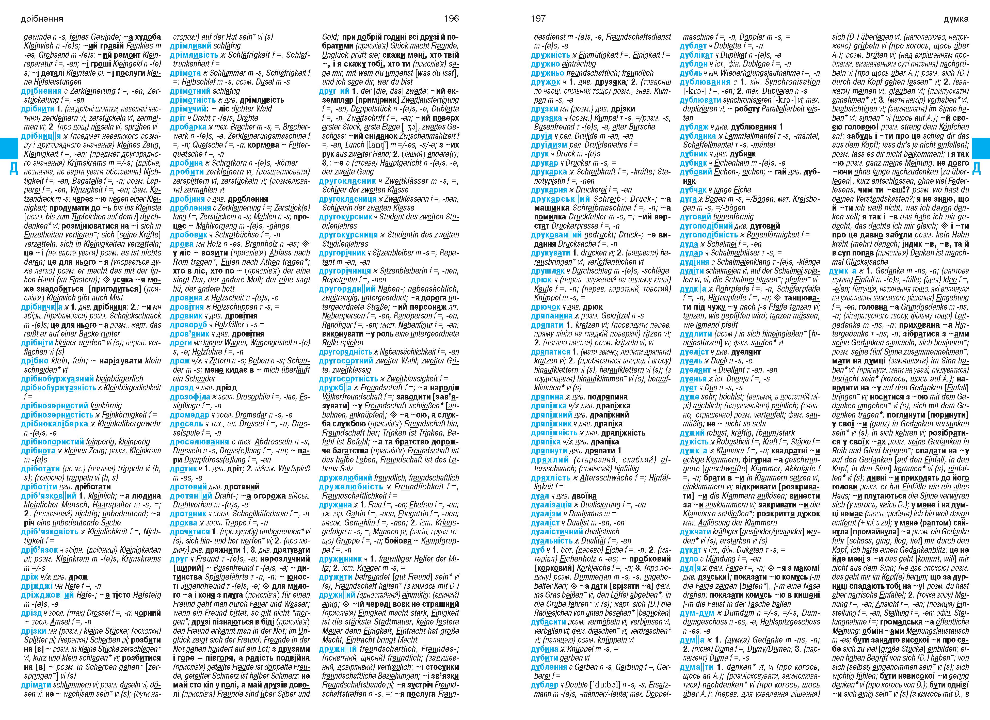 Beispielinhalt (Bild) Großwörterbuch Ukrainisch-Deutsch
