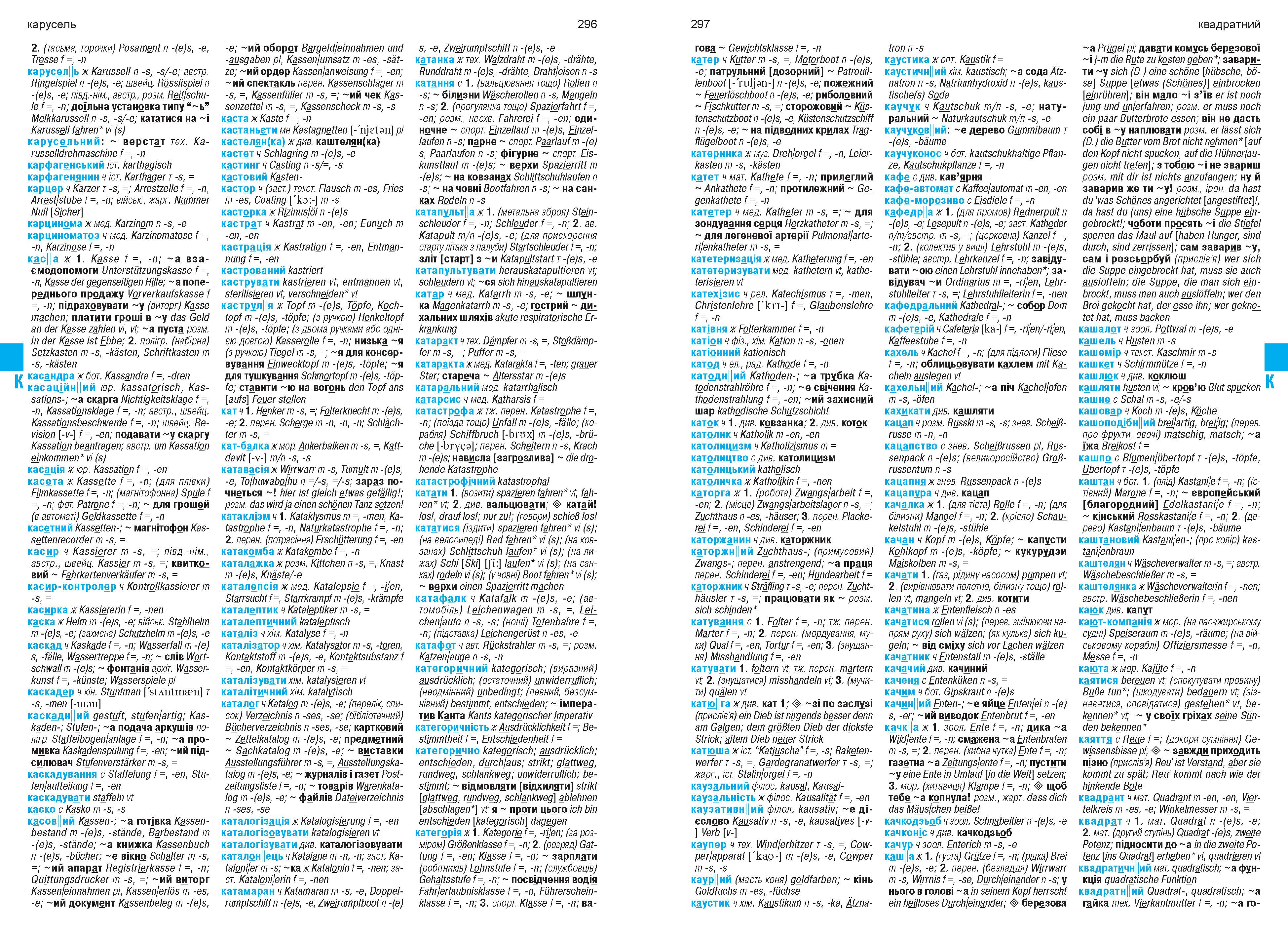 Beispielinhalt (Bild) Großwörterbuch Ukrainisch-Deutsch