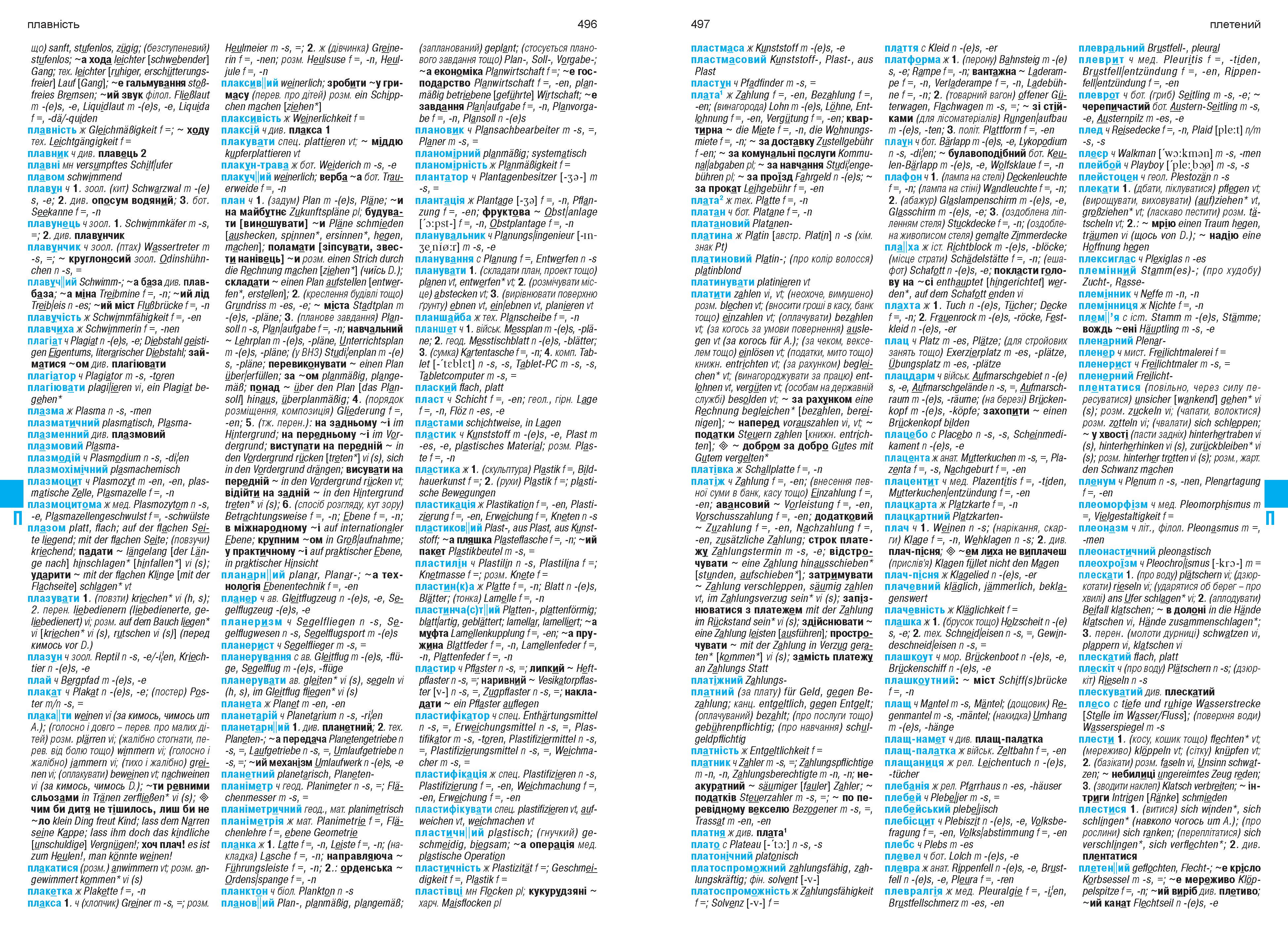 Beispielinhalt (Bild) Großwörterbuch Ukrainisch-Deutsch