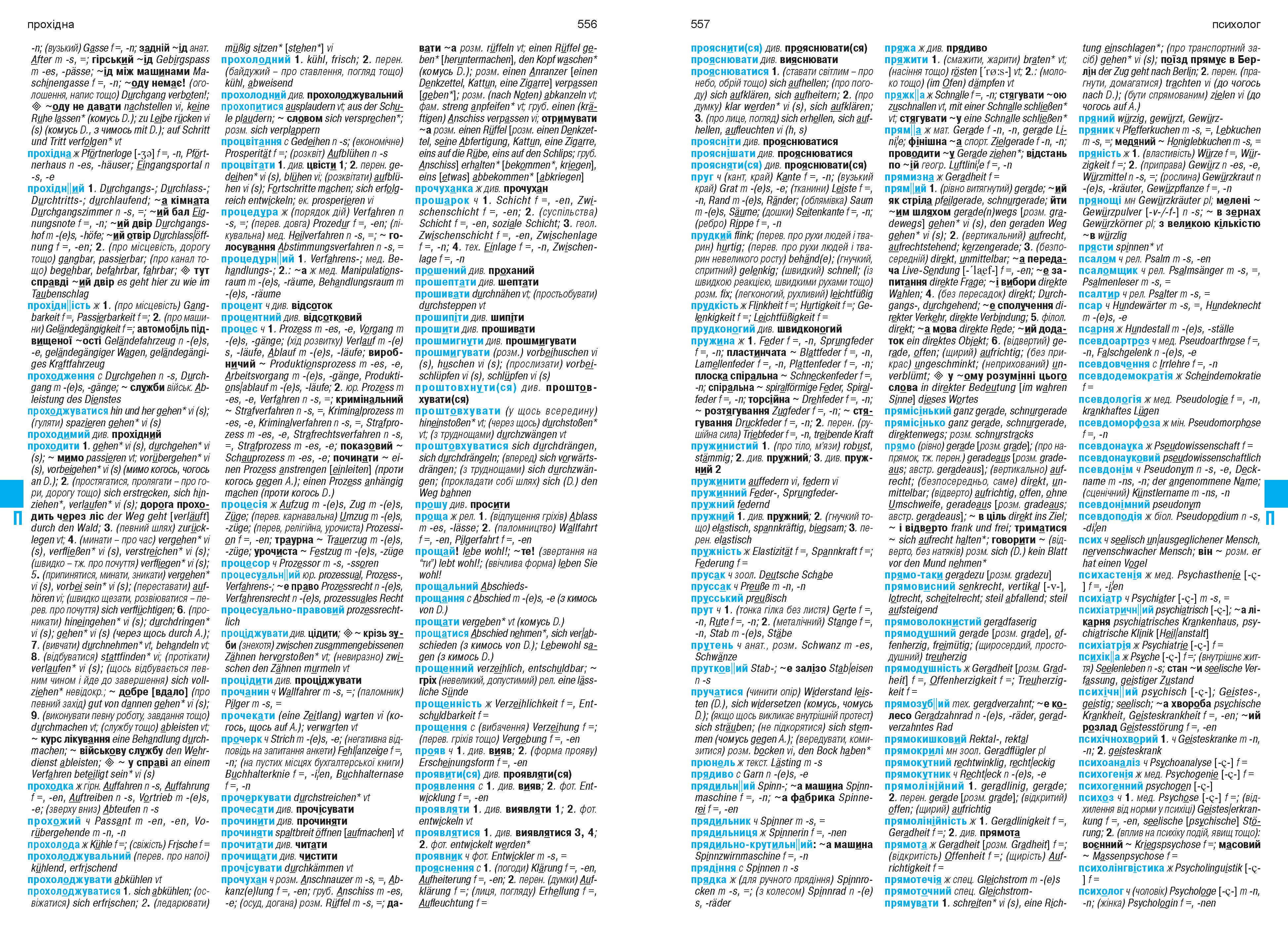 Beispielinhalt (Bild) Großwörterbuch Ukrainisch-Deutsch