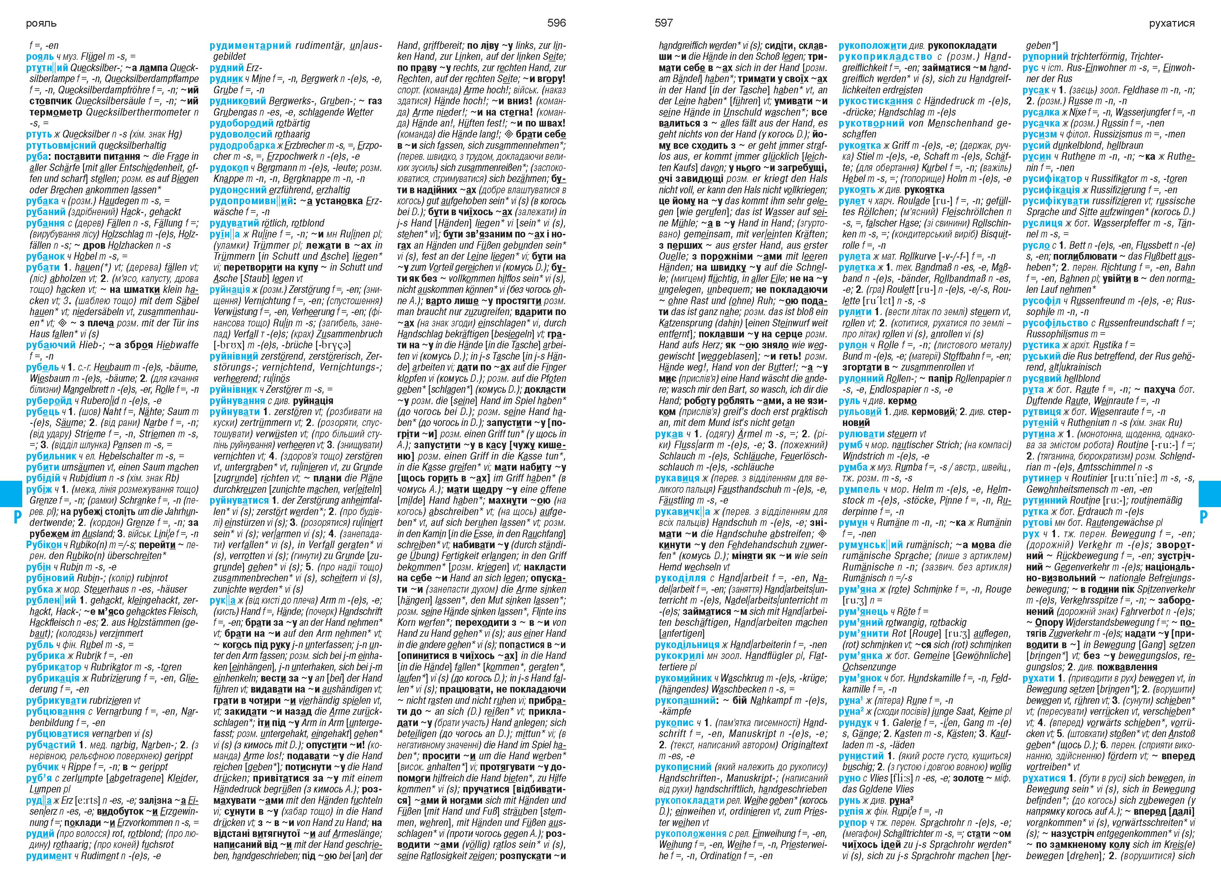 Beispielinhalt (Bild) Großwörterbuch Ukrainisch-Deutsch