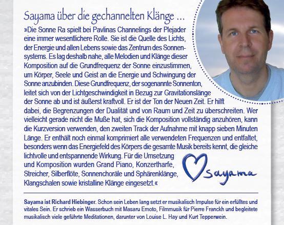 Beispielinhalt (Bild) Sonnenklang. Lichtheilung durch die Plejader