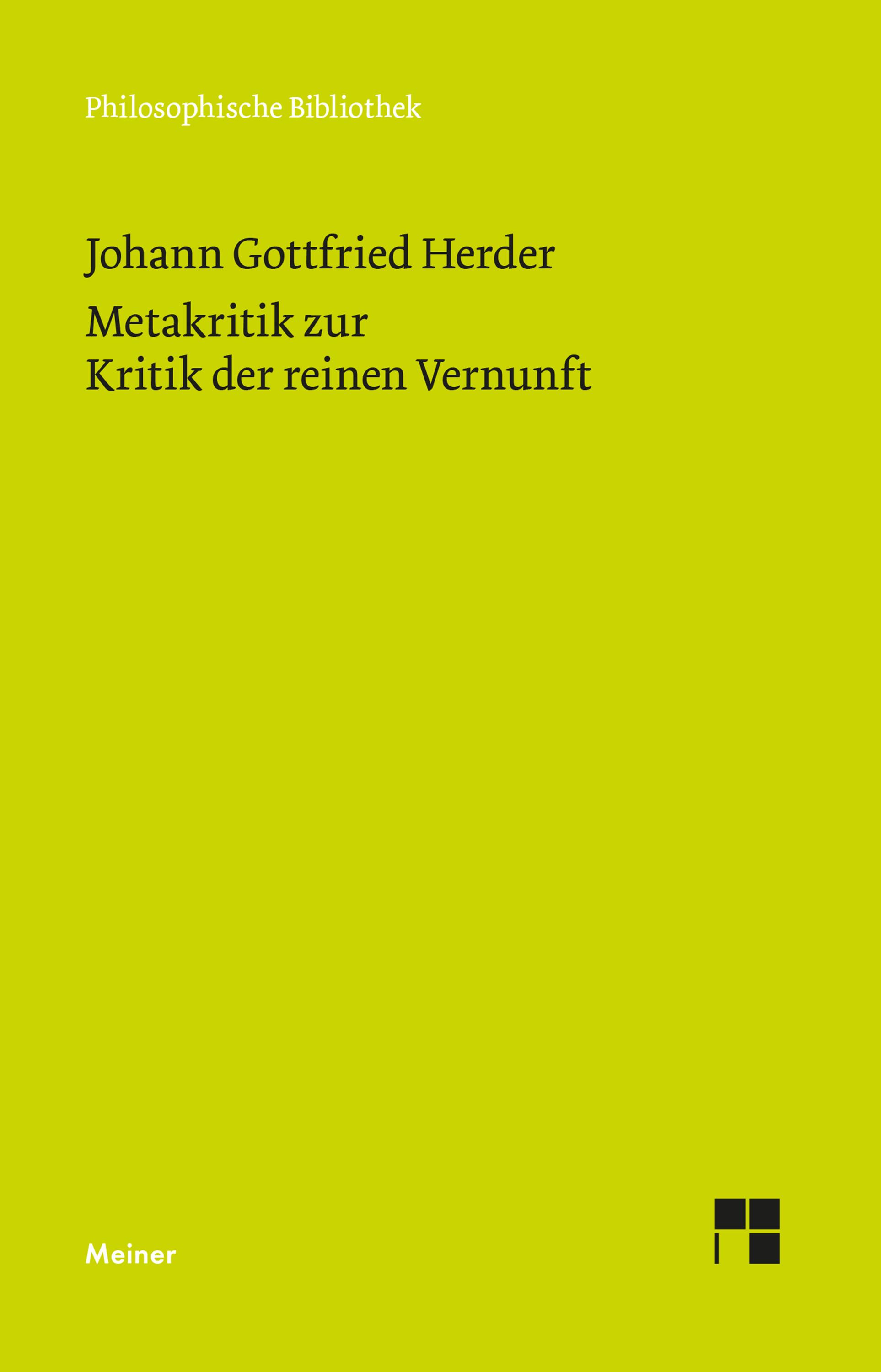 Vorderes Coverbild Metakritik zur Kritik der reinen Vernunft