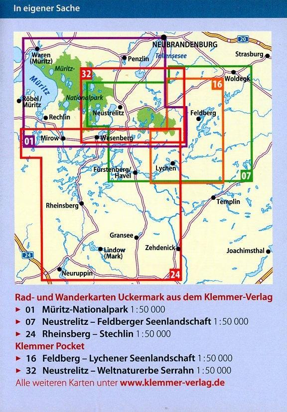 Beispielinhalt (Bild) Klemmer Pocket Rad- und Wanderkarte Neustrelitz - Weltnaturerbe Serrahn