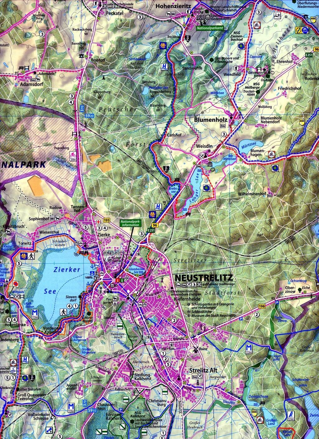 Beispielinhalt (Bild) Klemmer Pocket Rad- und Wanderkarte Neustrelitz - Weltnaturerbe Serrahn