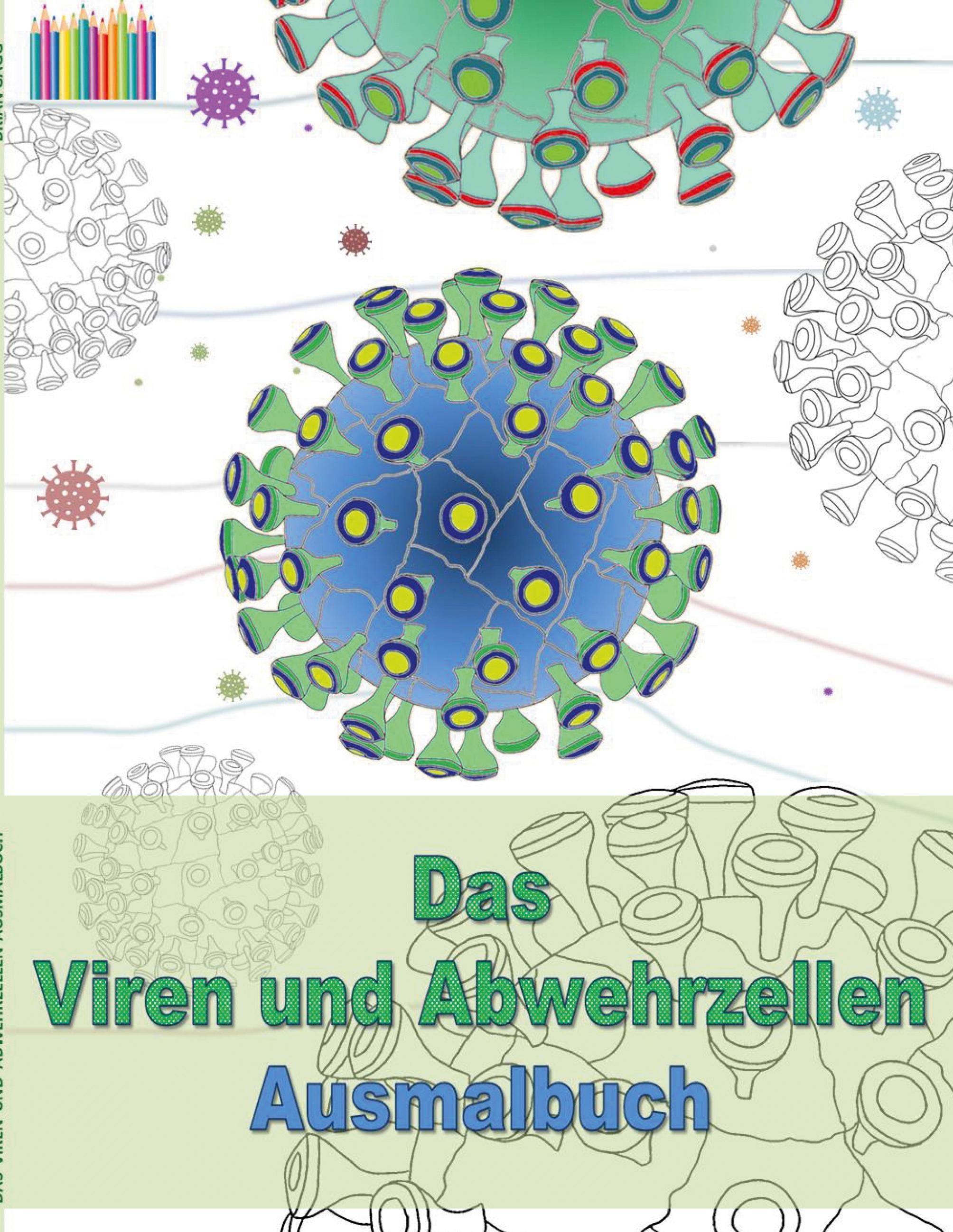 Vorderes Coverbild DAS VIREN UND ABWEHRZELLEN AUSMALBUCH