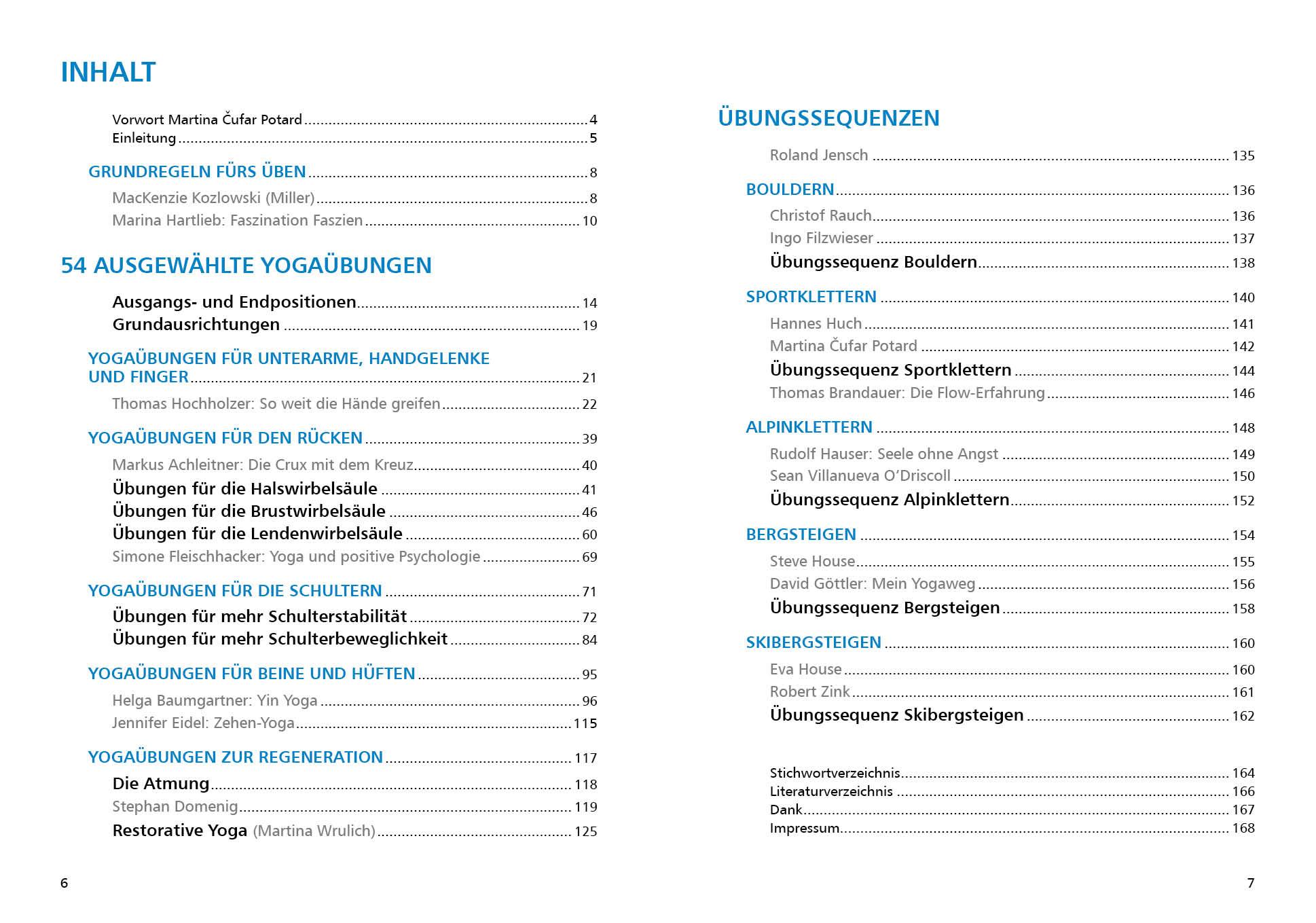 Beispielinhalt (Bild) Yoga für Kletterer und Bergsportler