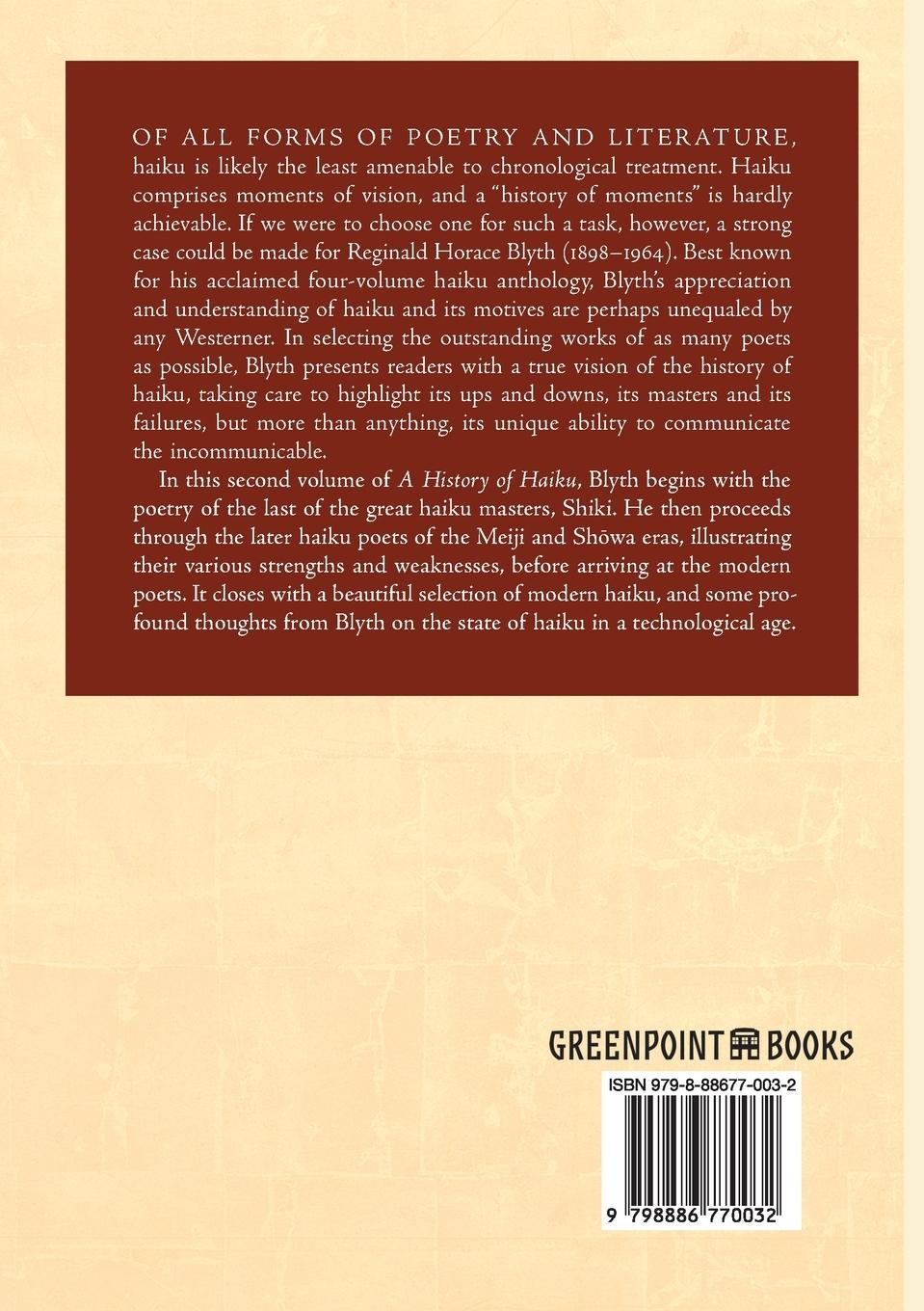 Rückseitencover A History of Haiku (Volume Two)