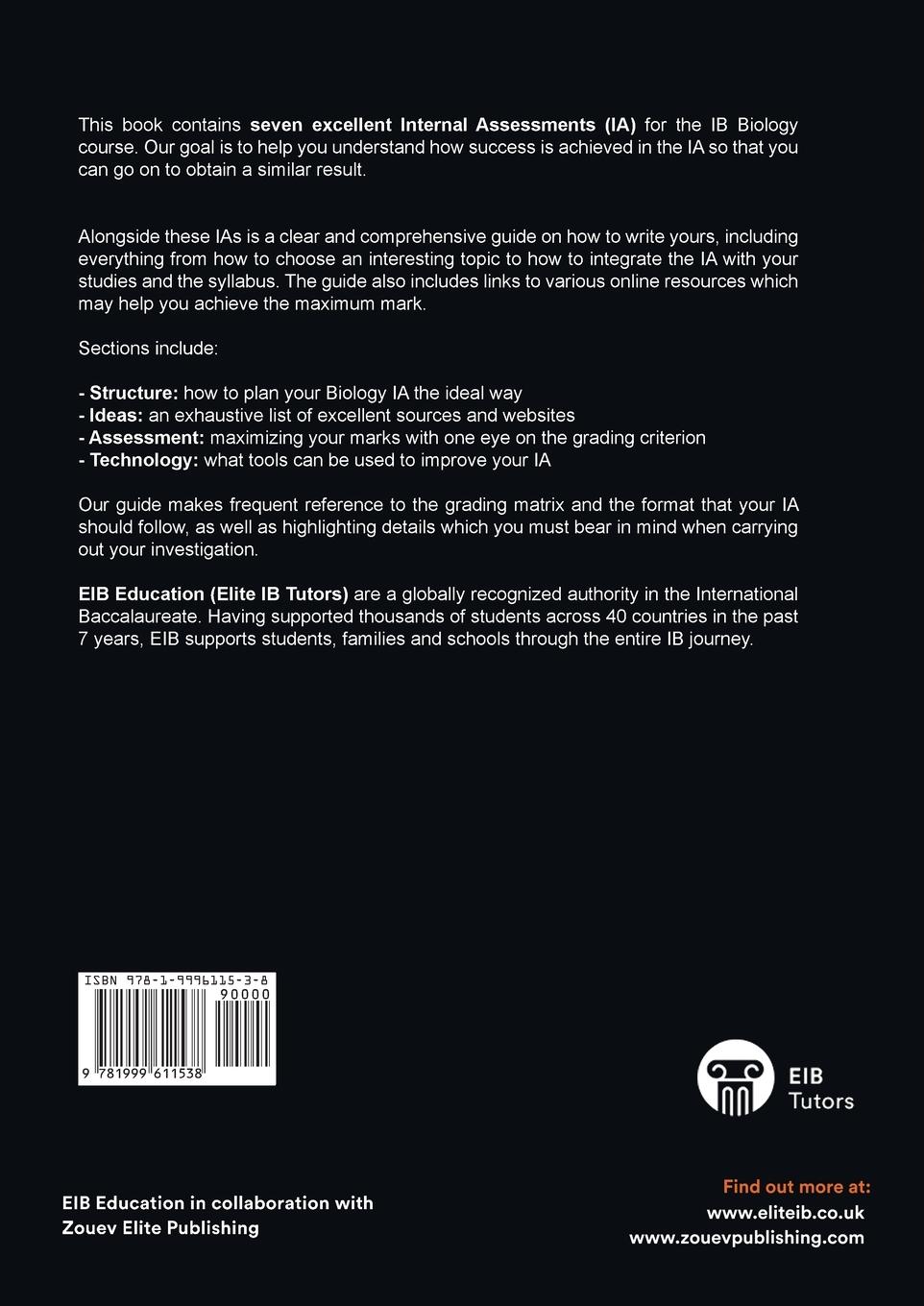 Rückseitencover IB Biology Internal Assessment