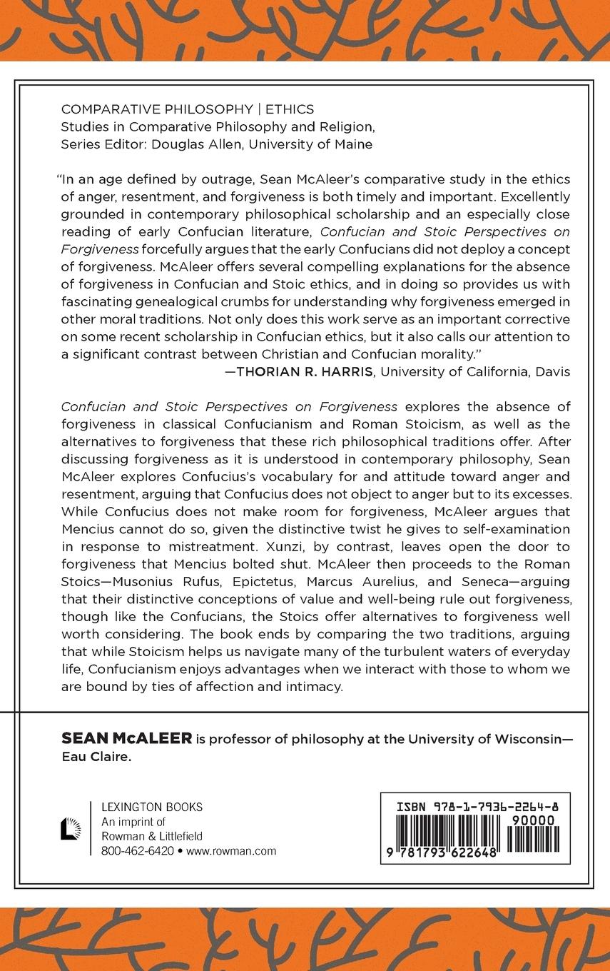 Rückseitencover Confucian and Stoic Perspectives on Forgiveness