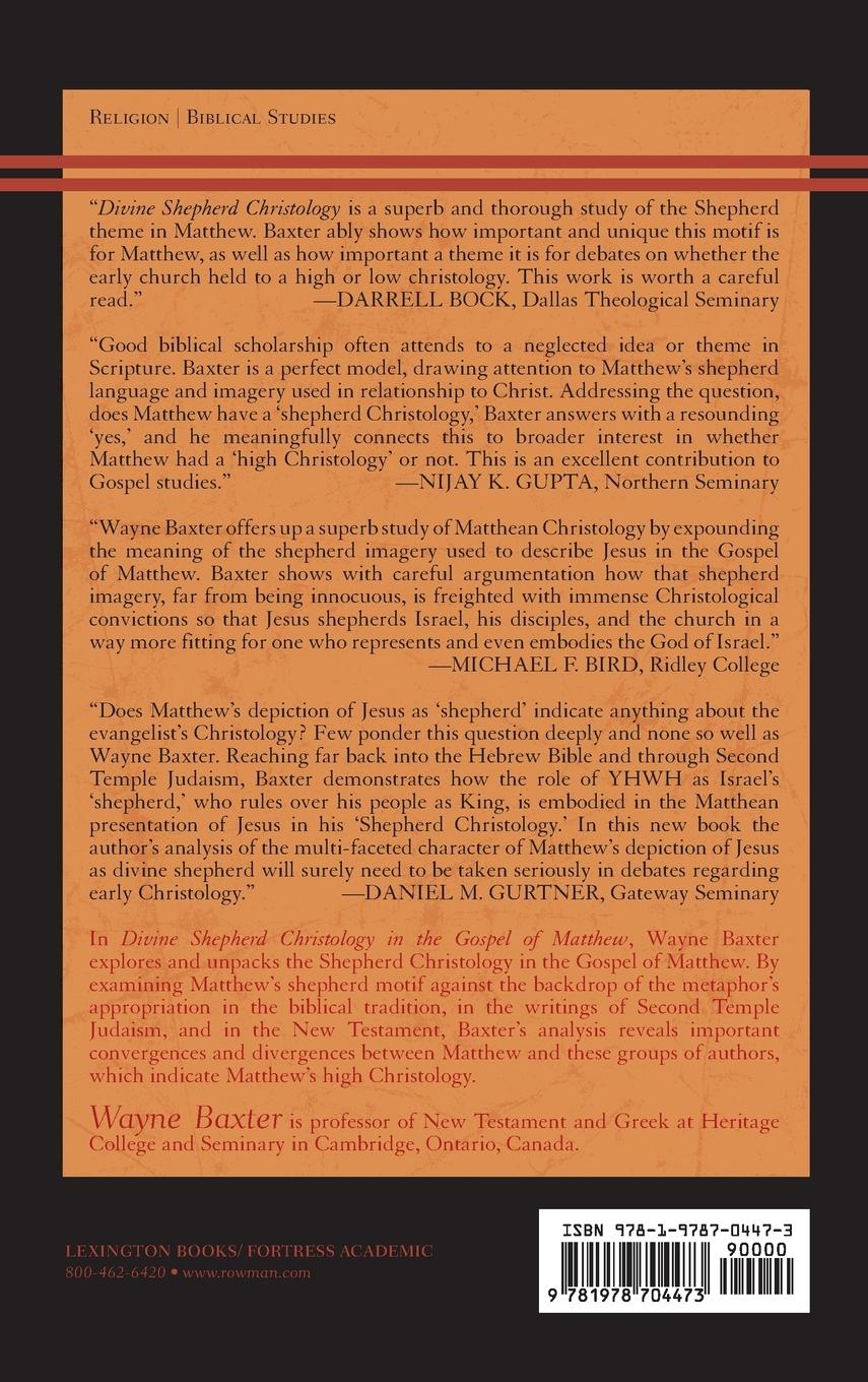 Rückseitencover Divine Shepherd Christology in the Gospel of Matthew