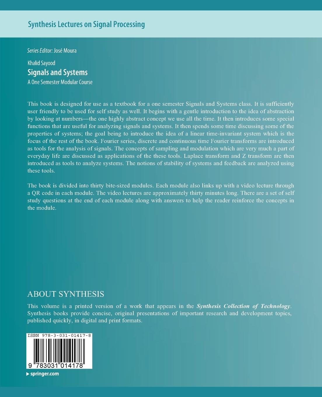 Rückseitencover Signals and Systems