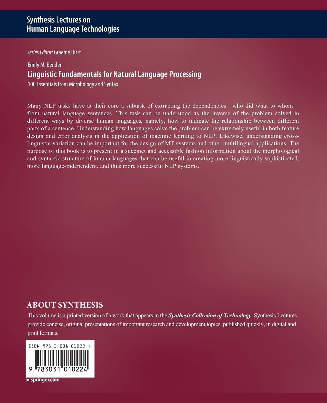 Rückseitencover Linguistic Fundamentals for Natural Language Processing