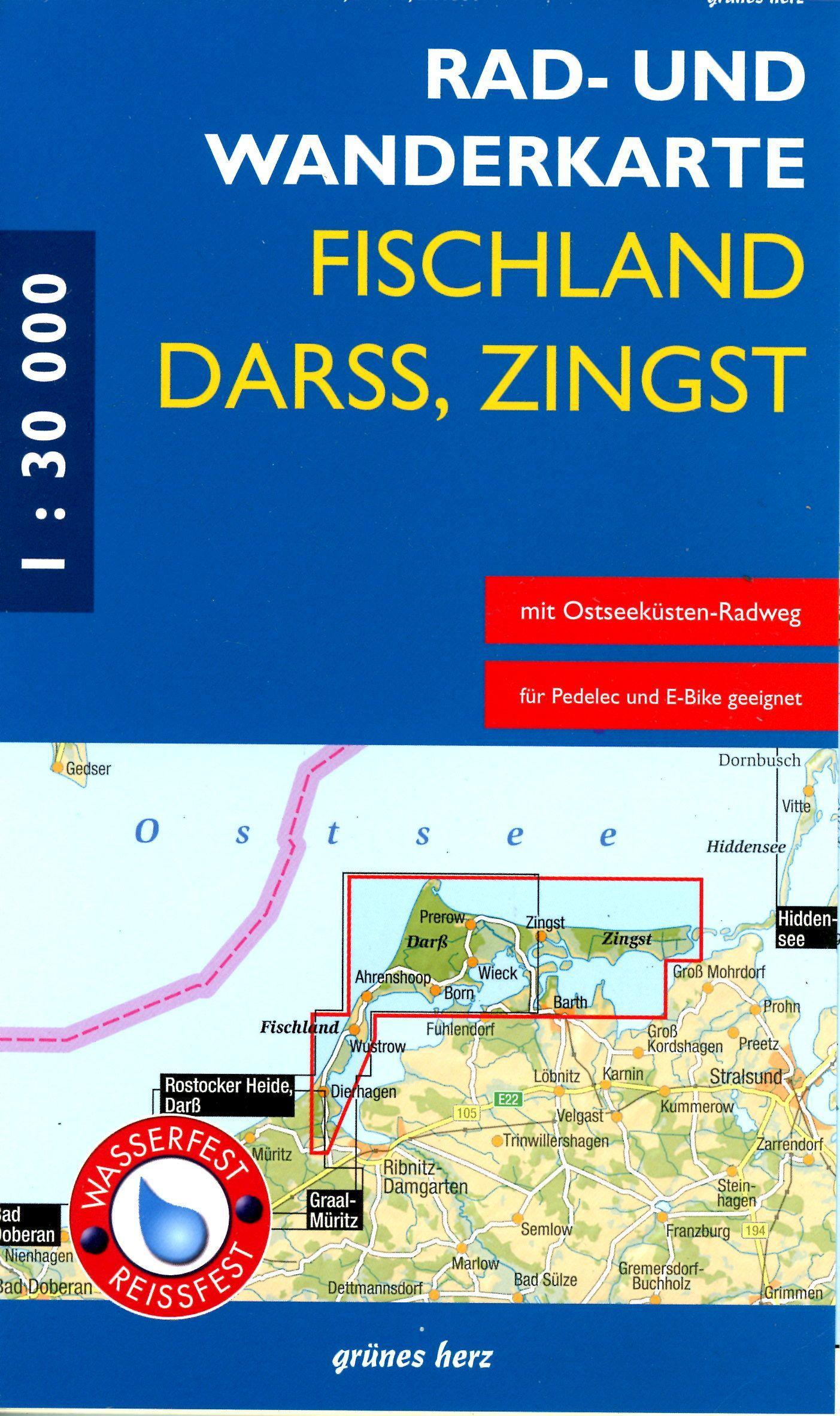 Vorderes Coverbild Rad- und Wanderkarte Fischland, Darß, Zingst
