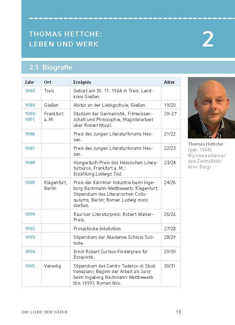Beispielinhalt (Bild) Die Liebe der Väter von Thomas Hettche - Textanalyse und Interpretation