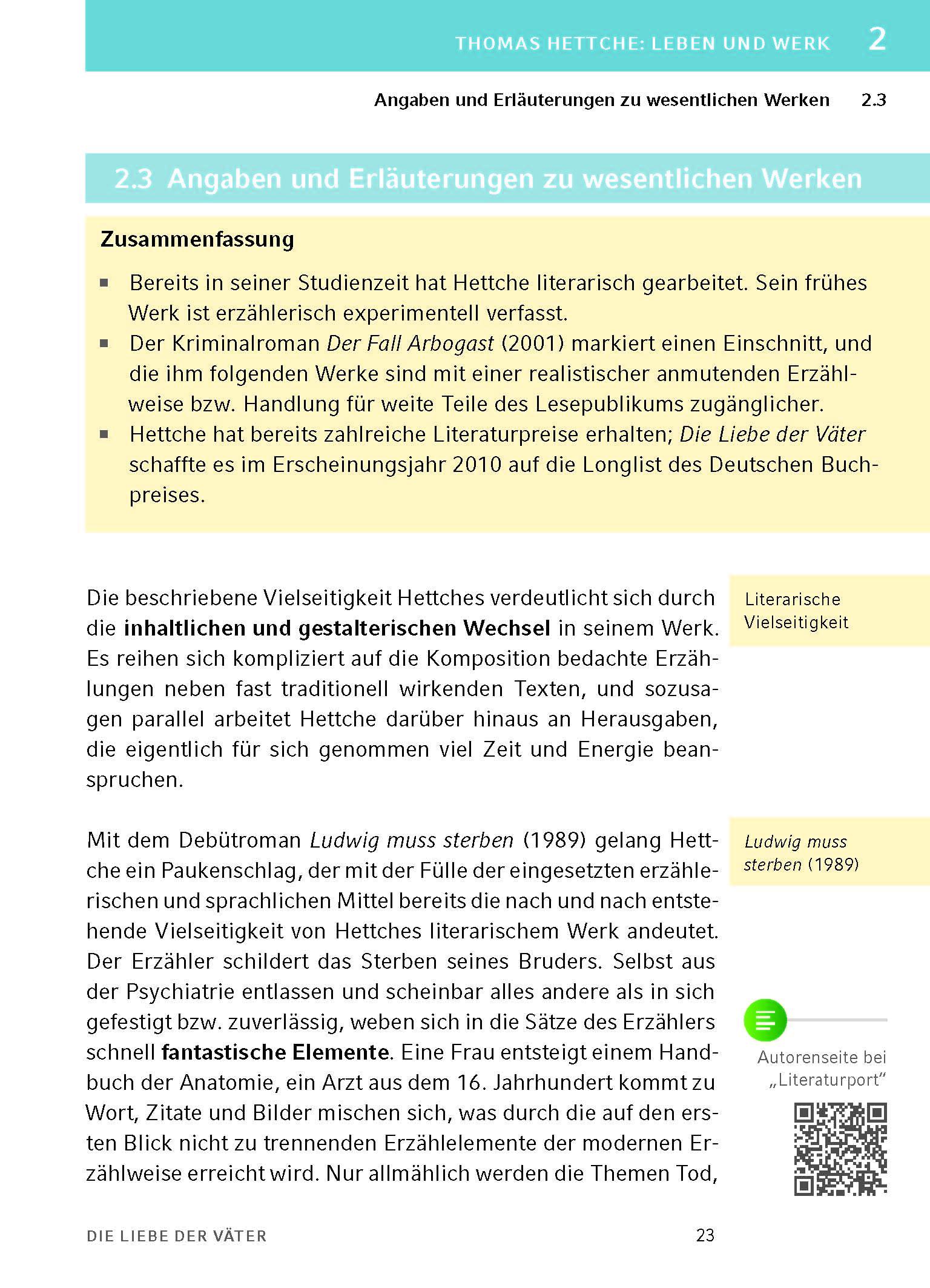Beispielinhalt (Bild) Die Liebe der Väter von Thomas Hettche - Textanalyse und Interpretation