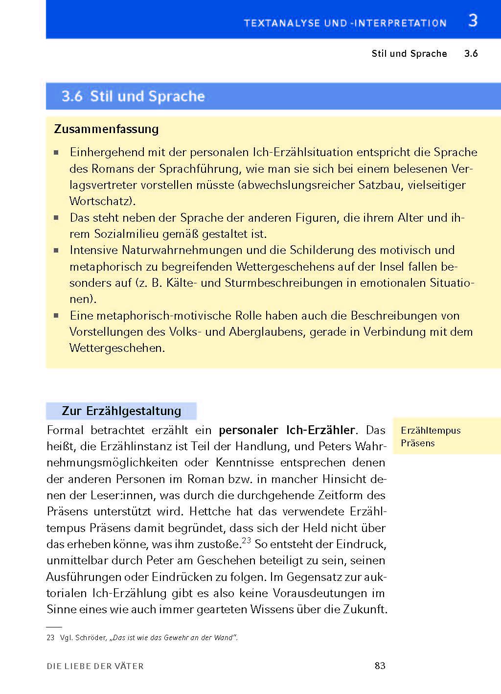 Beispielinhalt (Bild) Die Liebe der Väter von Thomas Hettche - Textanalyse und Interpretation