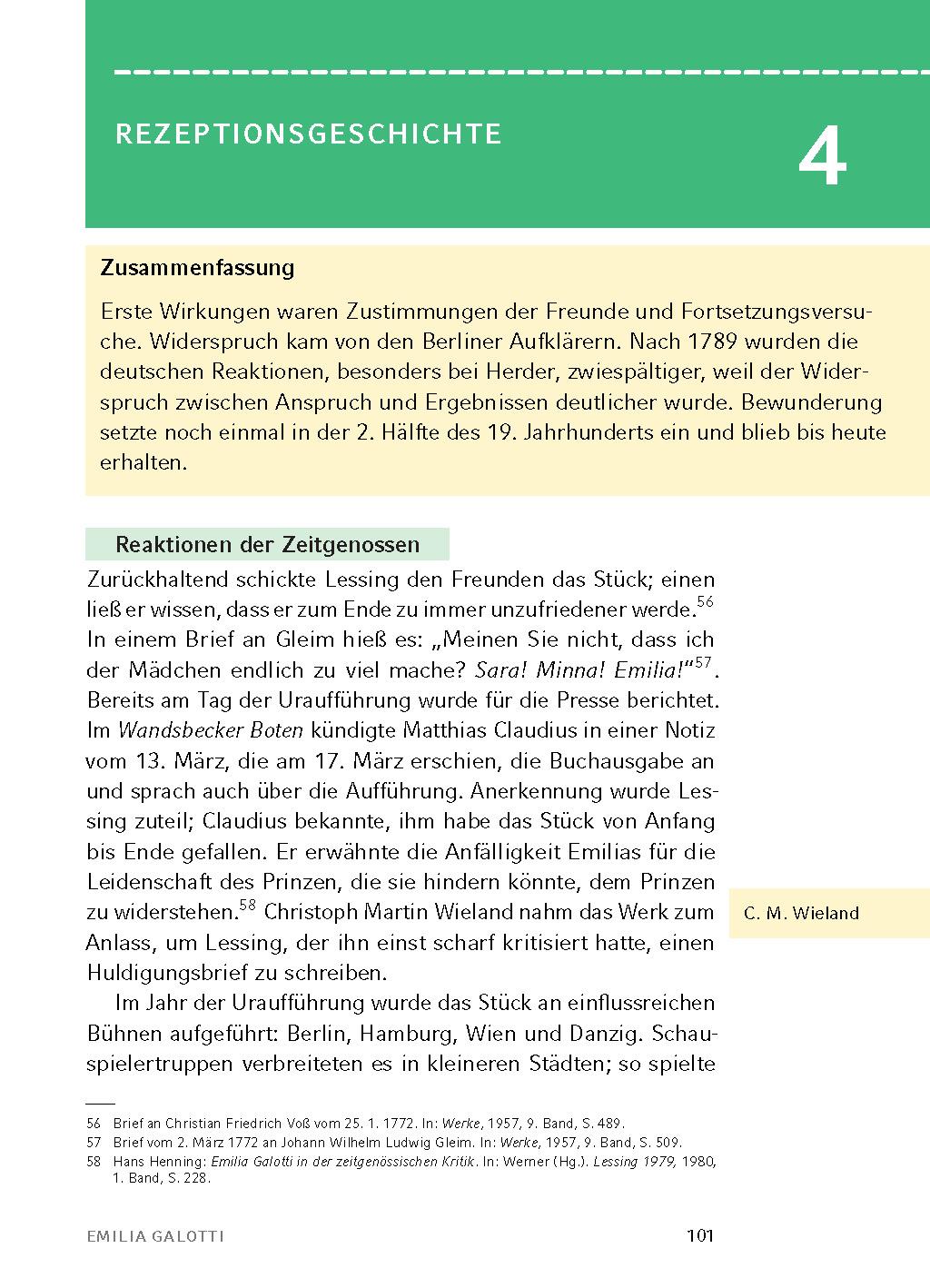 Beispielinhalt (Bild) Emilia Galotti von Gotthold Ephraim Lessing - Textanalyse und Interpretation