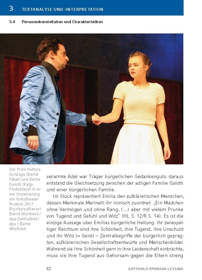 Beispielinhalt (Bild) Emilia Galotti von Gotthold Ephraim Lessing - Textanalyse und Interpretation