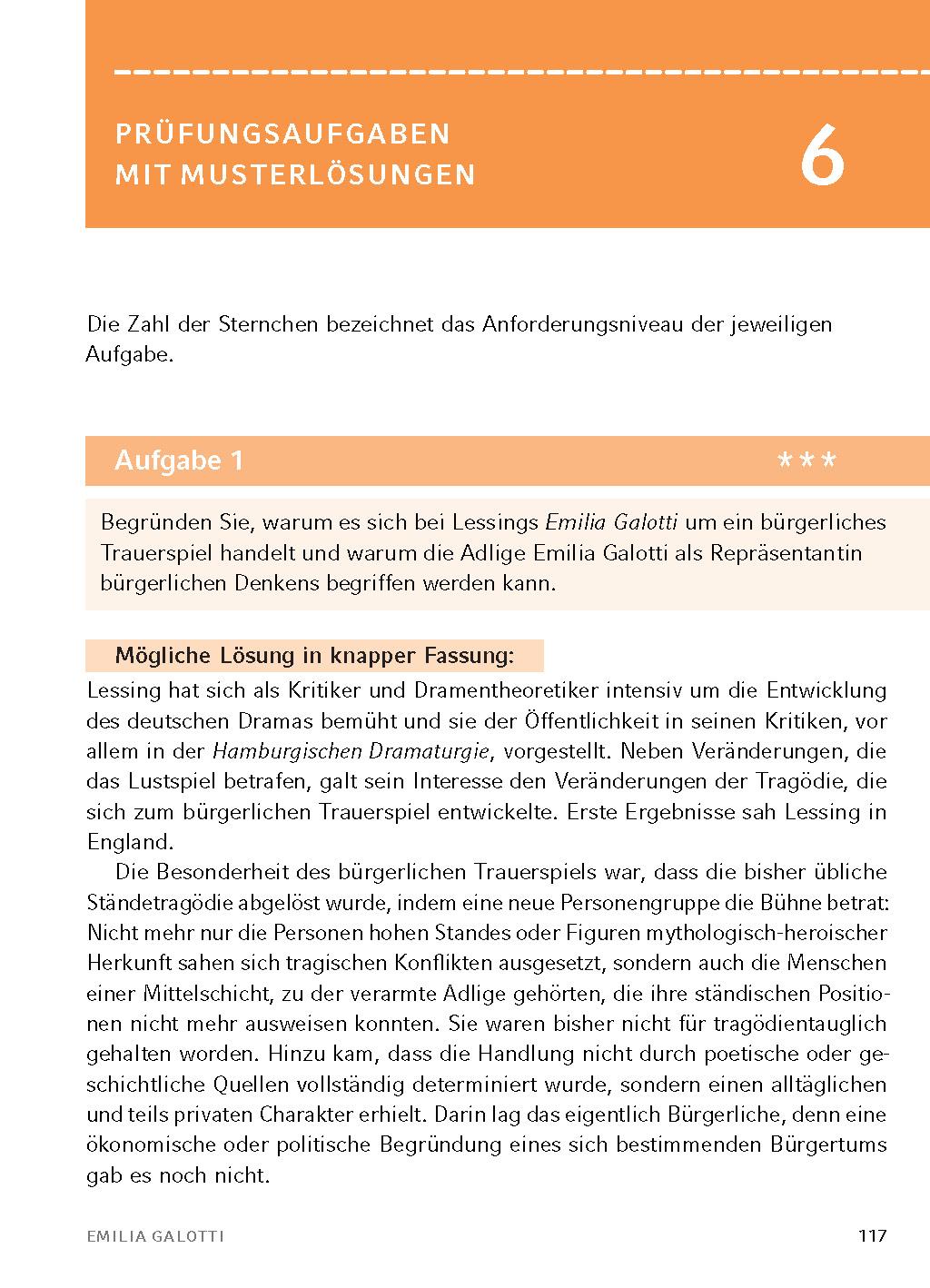 Beispielinhalt (Bild) Emilia Galotti von Gotthold Ephraim Lessing - Textanalyse und Interpretation