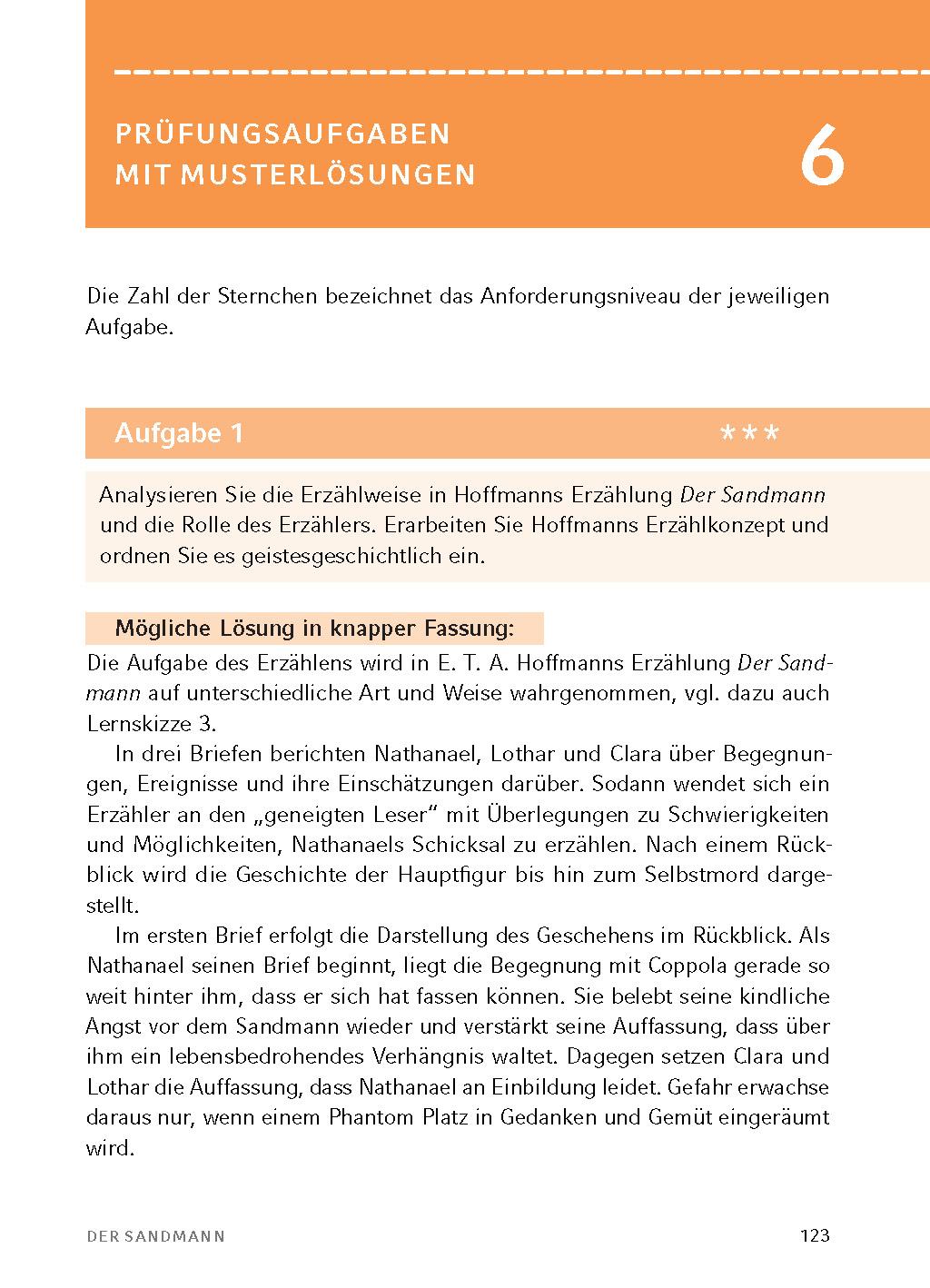 Beispielinhalt (Bild) Der Sandmann  - Textanalyse und Interpretation