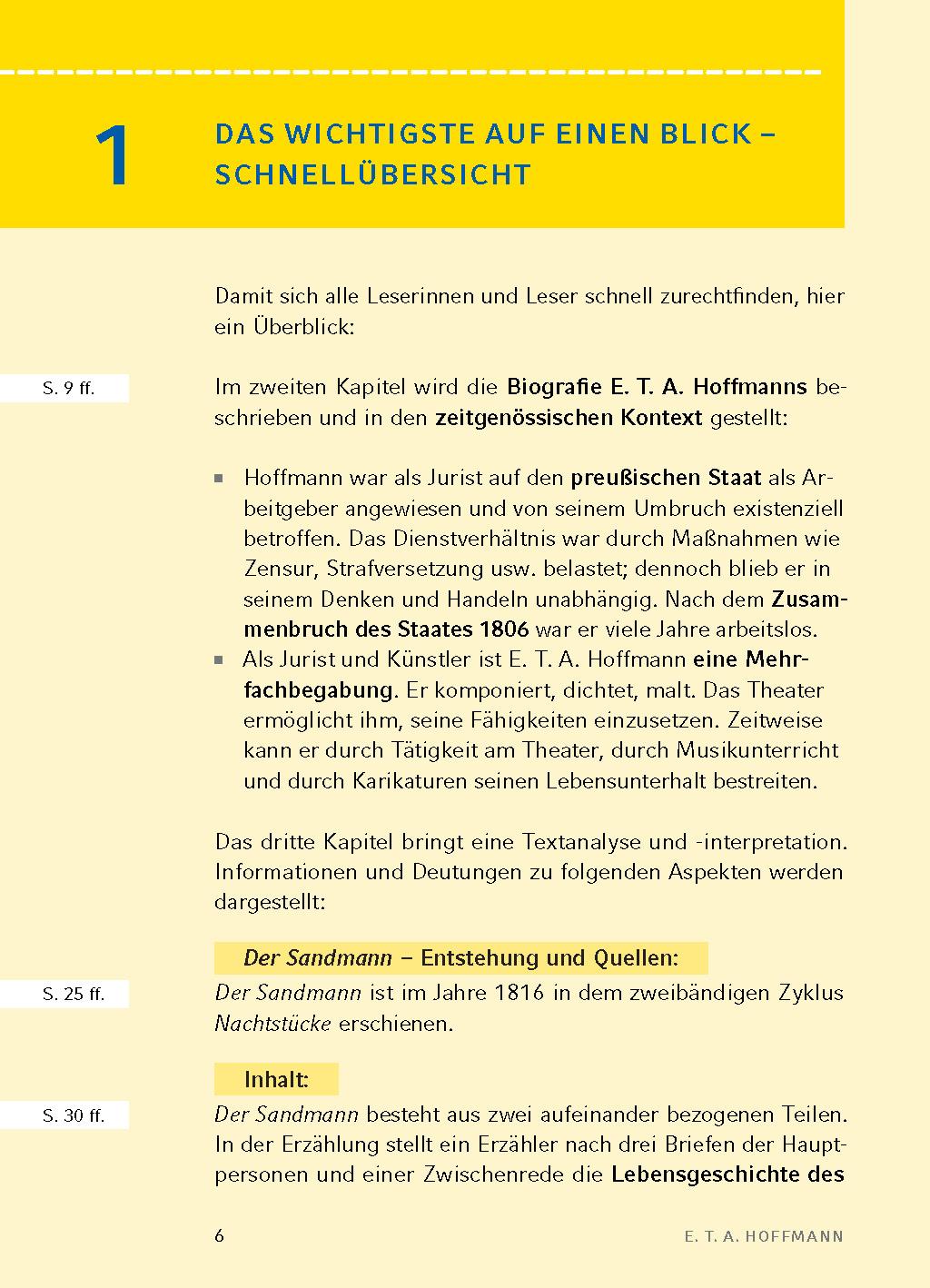 Beispielinhalt (Bild) Der Sandmann  - Textanalyse und Interpretation