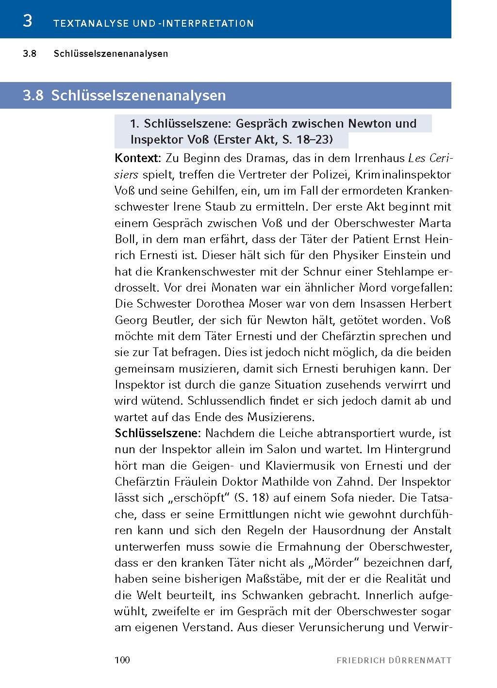 Beispielinhalt (Bild) Die Physiker - Textanalyse und Interpretation