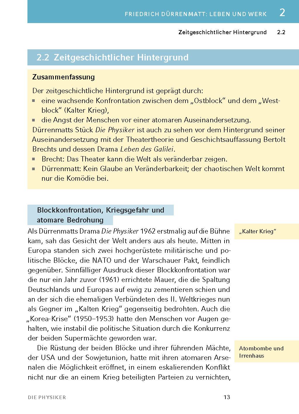 Beispielinhalt (Bild) Die Physiker - Textanalyse und Interpretation