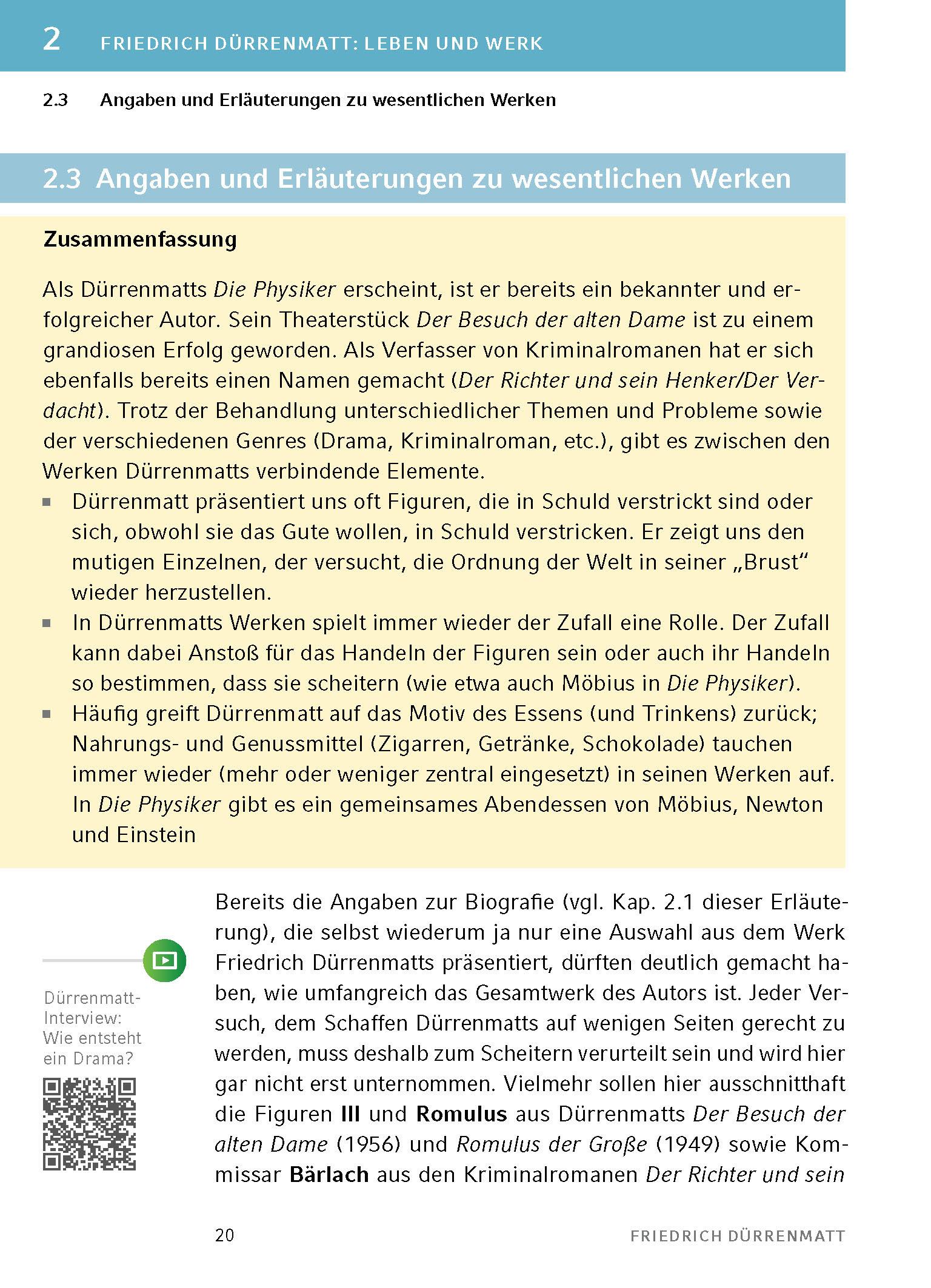 Beispielinhalt (Bild) Die Physiker - Textanalyse und Interpretation