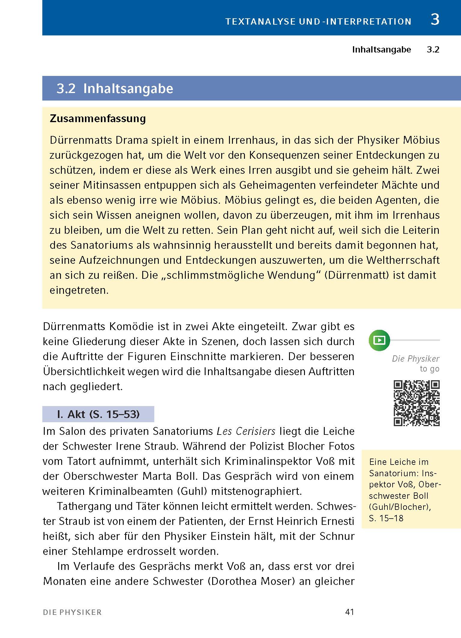 Beispielinhalt (Bild) Die Physiker - Textanalyse und Interpretation